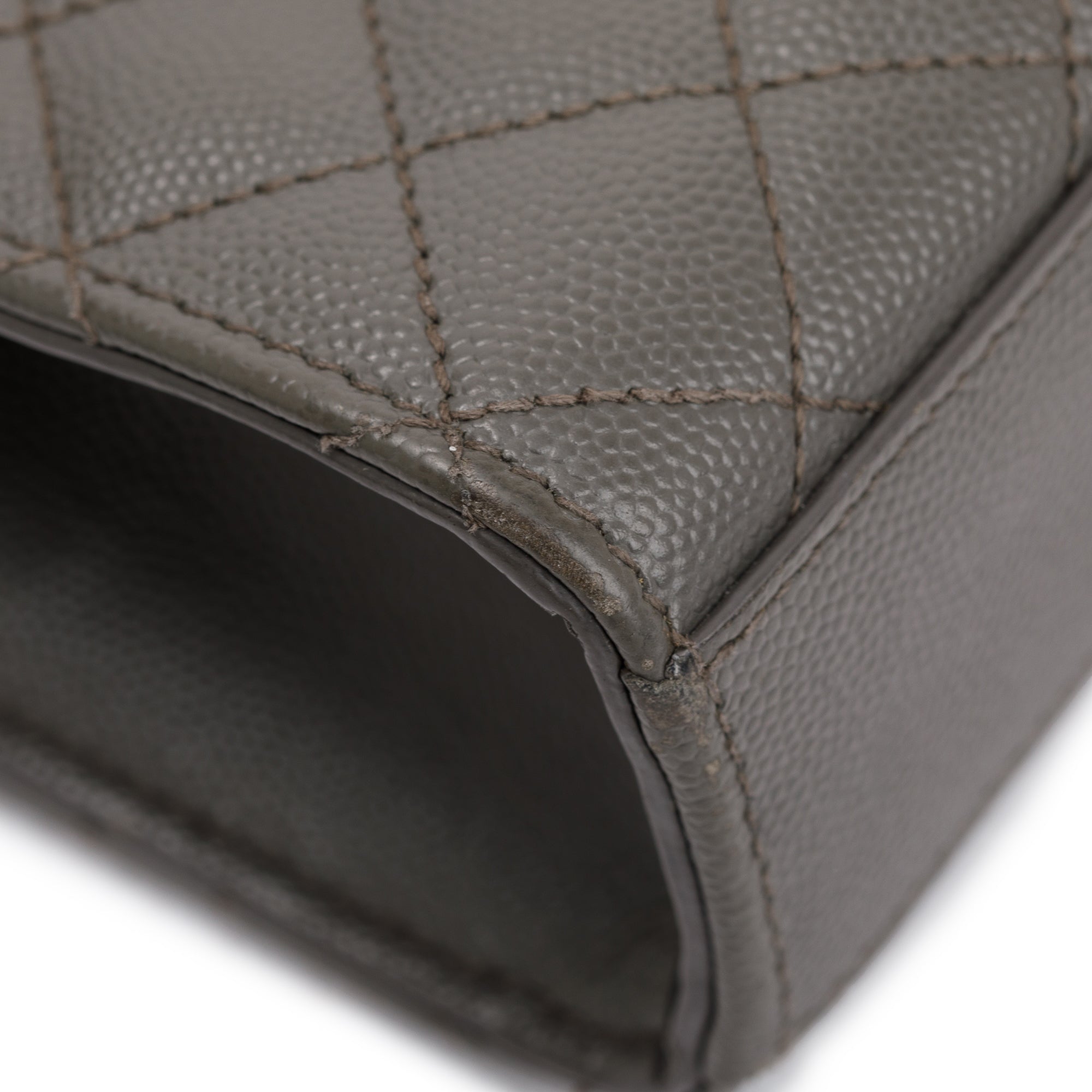 Saint Laurent Grey Grained De Poudre Medium Envelope Shoulder Bag