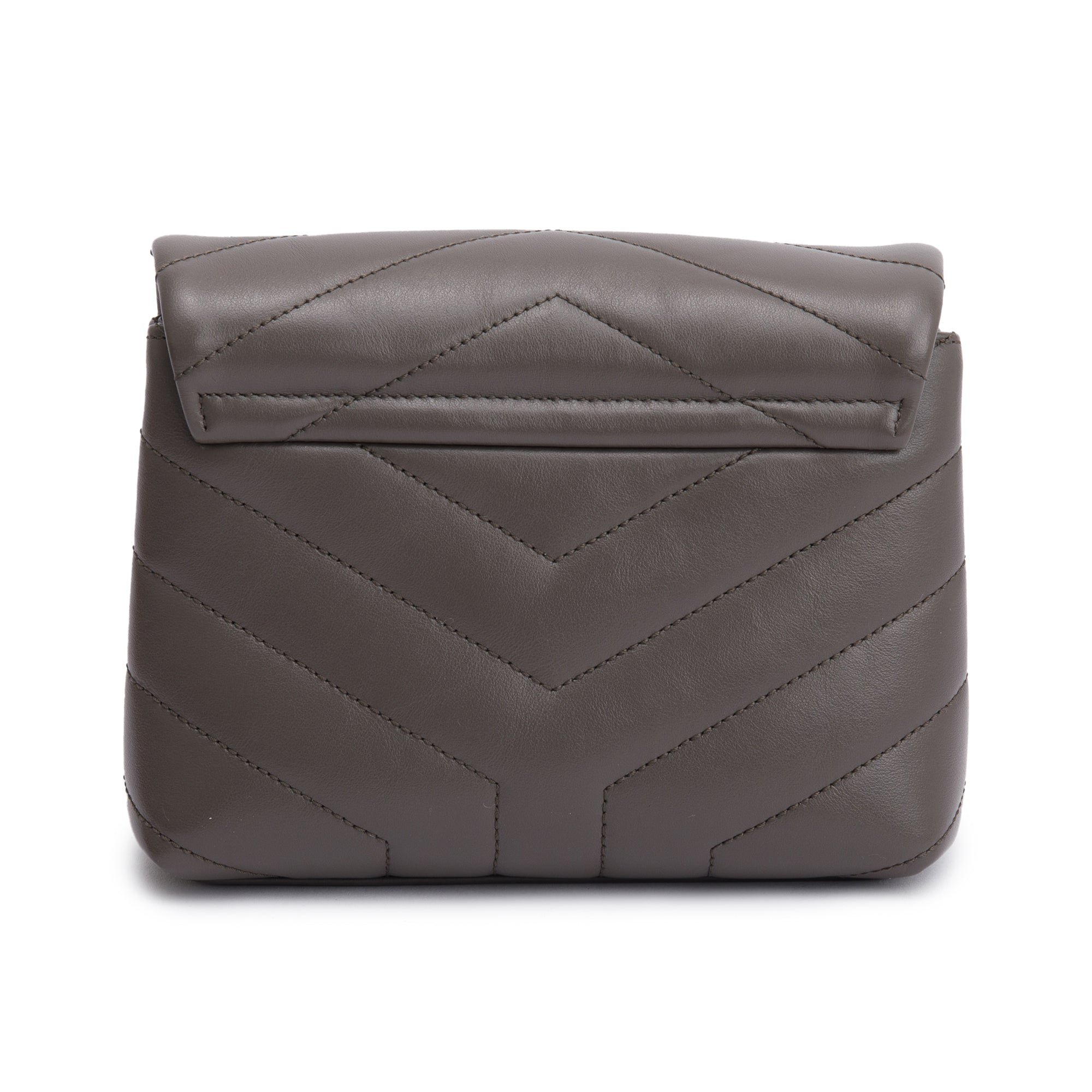Saint Laurent Grey Monogram Matelasse Toy Loulou Crossbody Bag