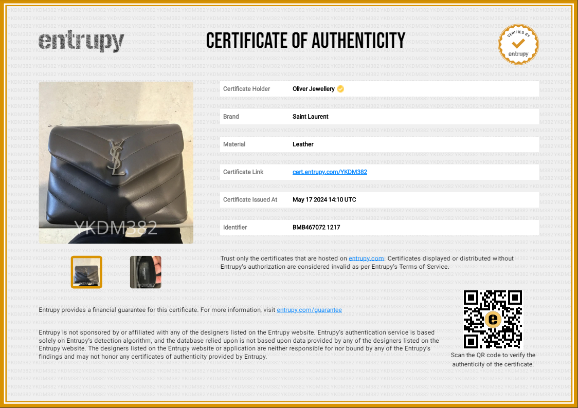 Saint Laurent Grey Monogram Matelasse Toy Loulou Crossbody Bag