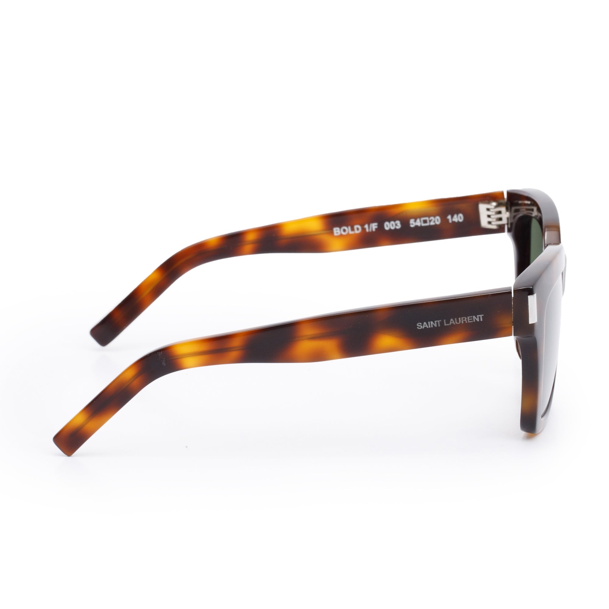 Saint Laurent Havana Acetate Bold 1 003 Square Sunglasses w/ Case