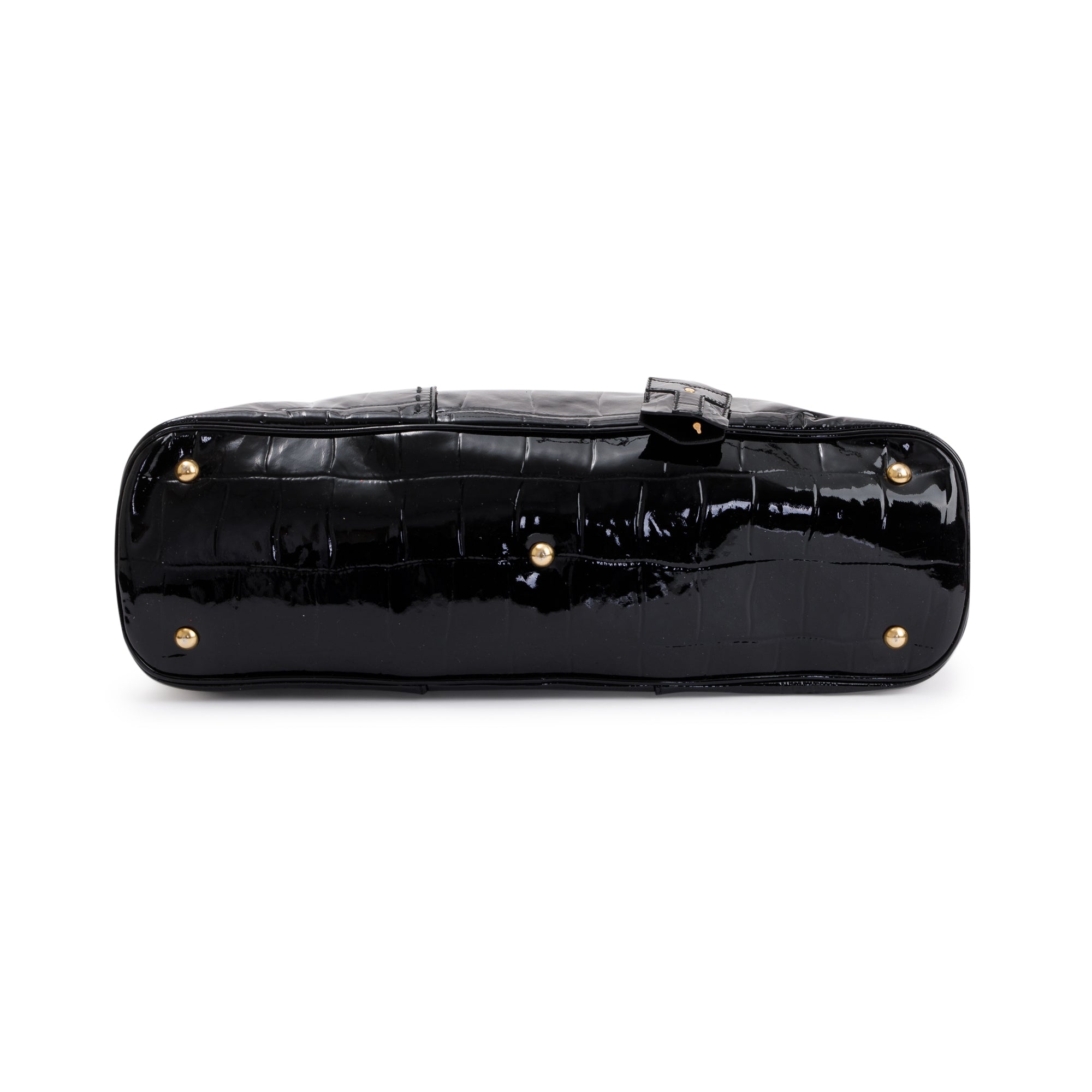 Saint Laurent Large Black Patent Leather Muse Bag