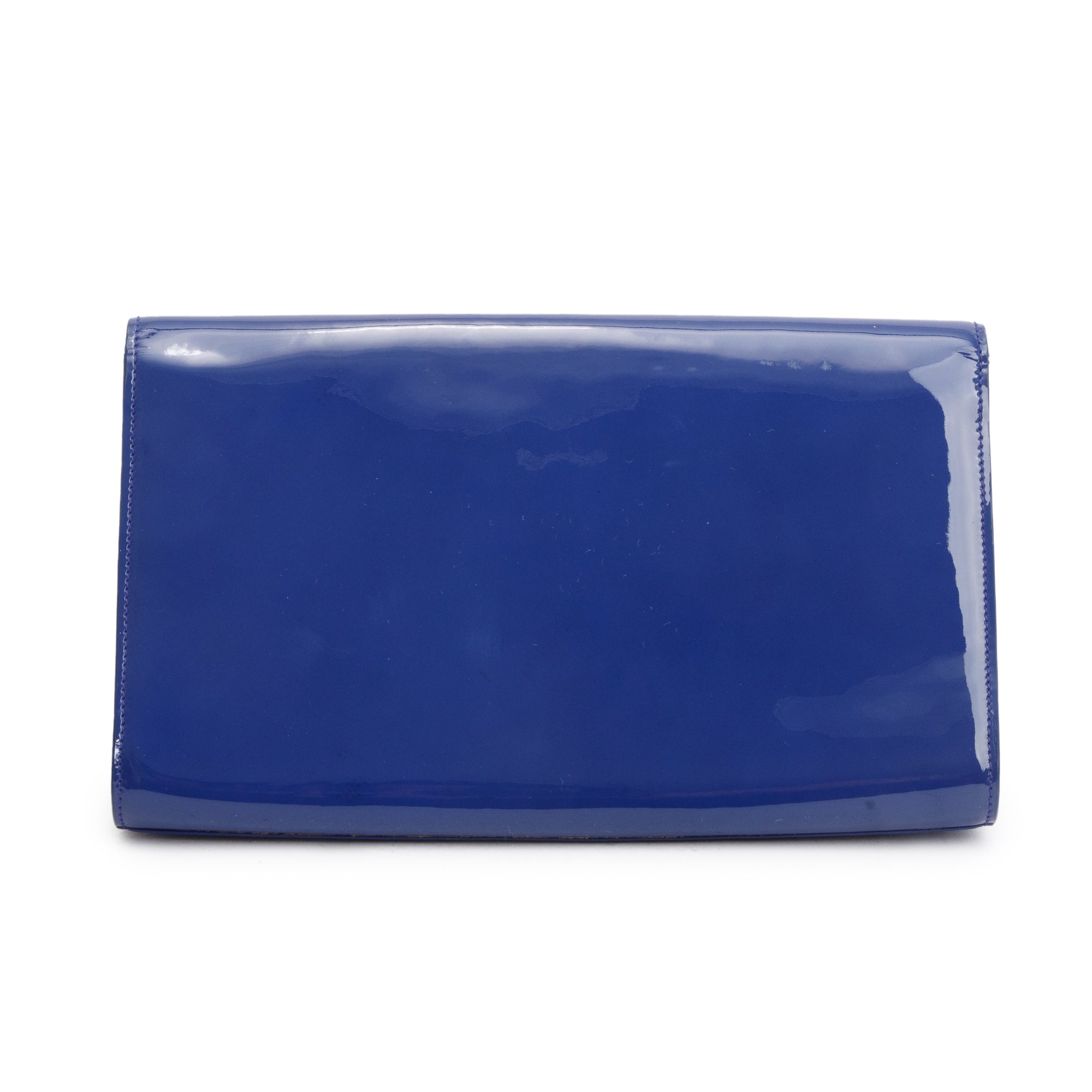Saint Laurent Large Blue Patent Leather Belle de Jour Clutch