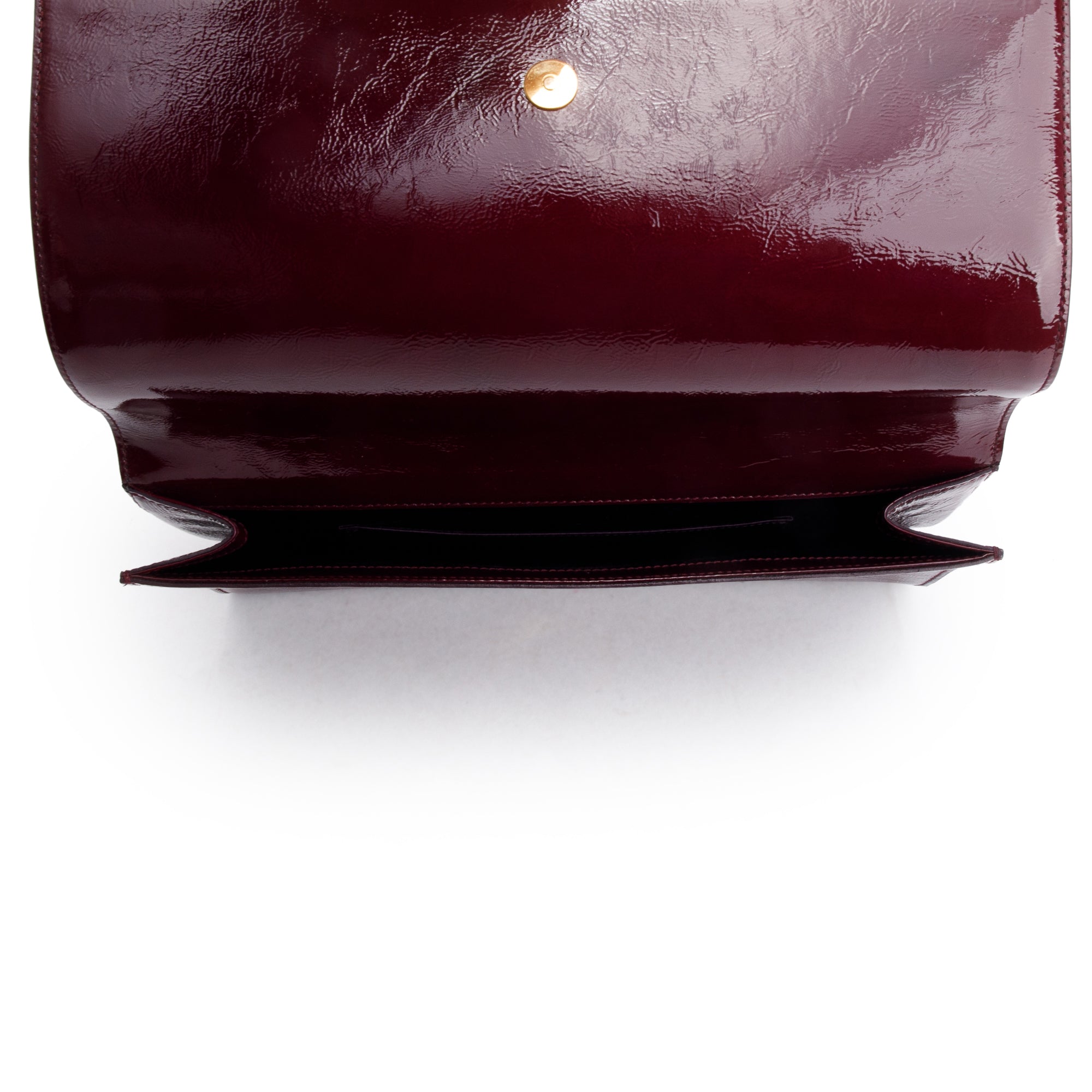 Saint Laurent Large Burgundy Patent Leather Belle de Jour Clutch