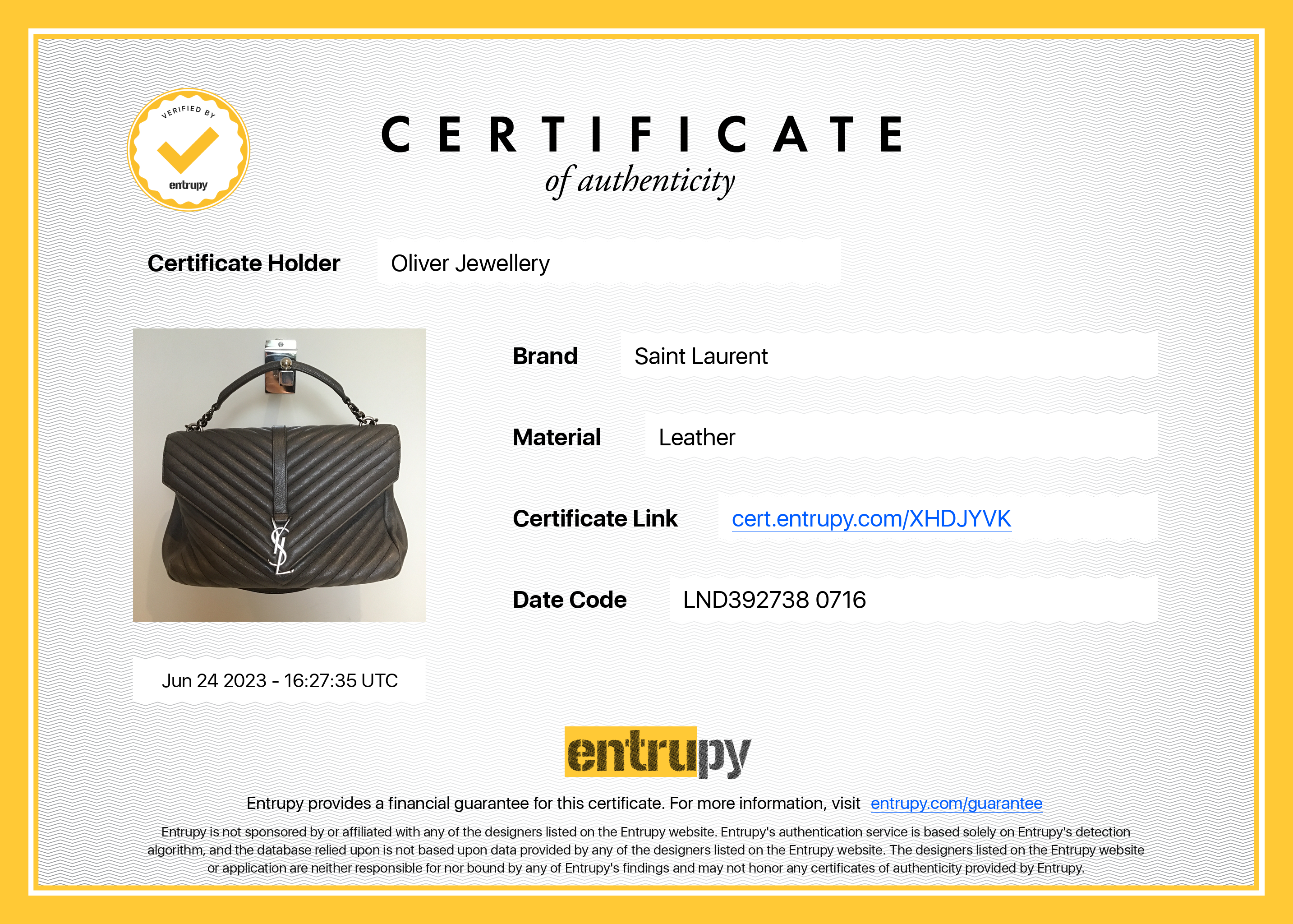 Saint Laurent Large Chevron College Bag