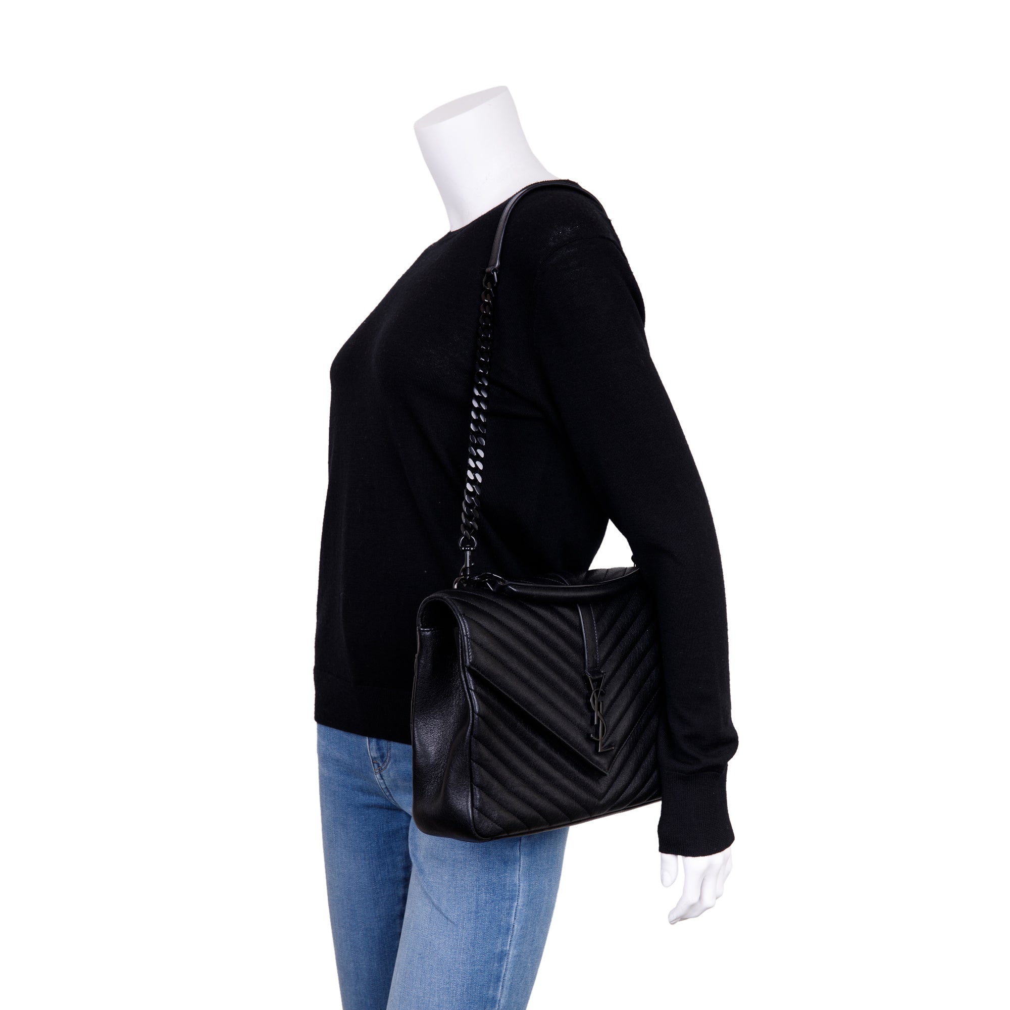 Saint Laurent Large Chevron College Bag