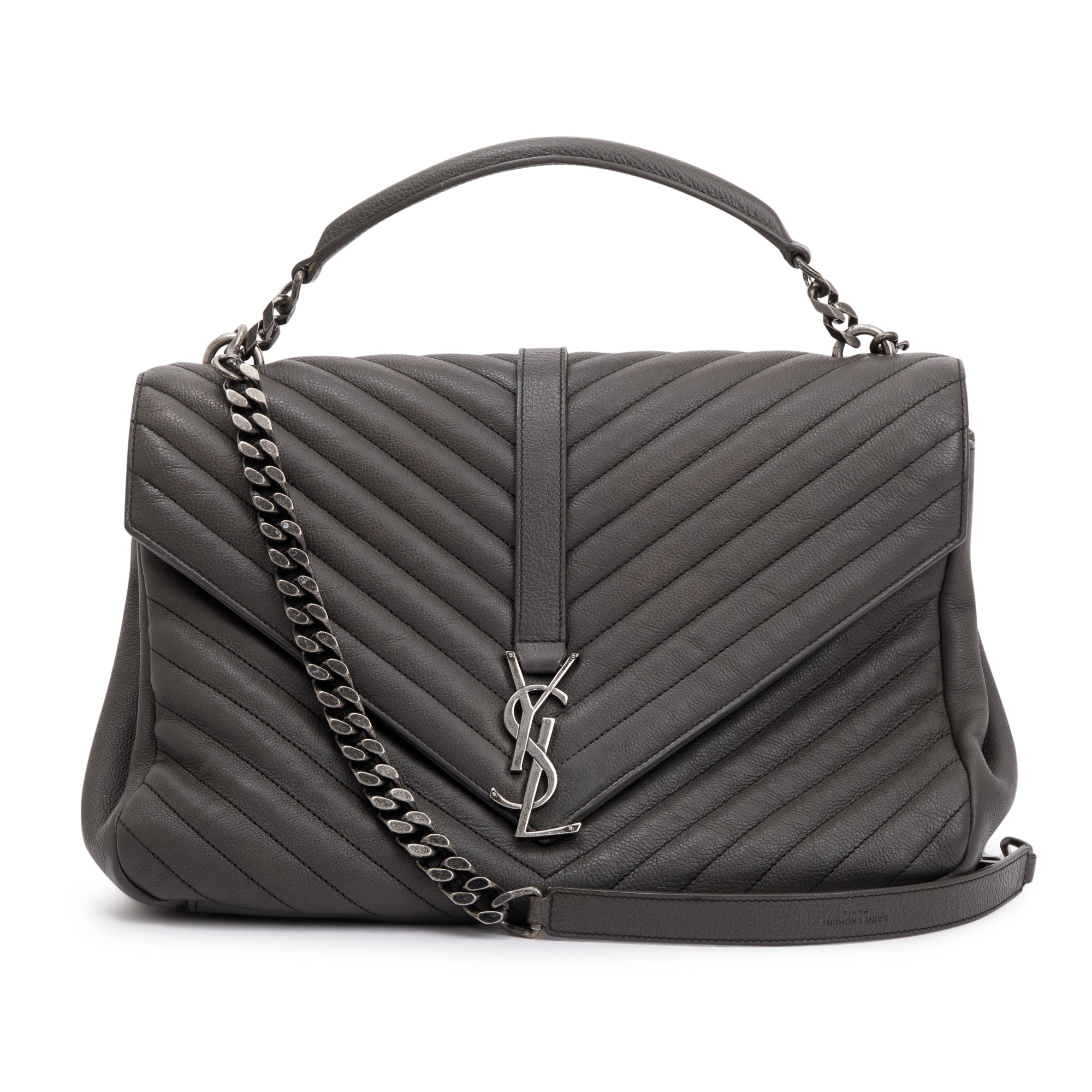 Saint Laurent Large Chevron College Bag