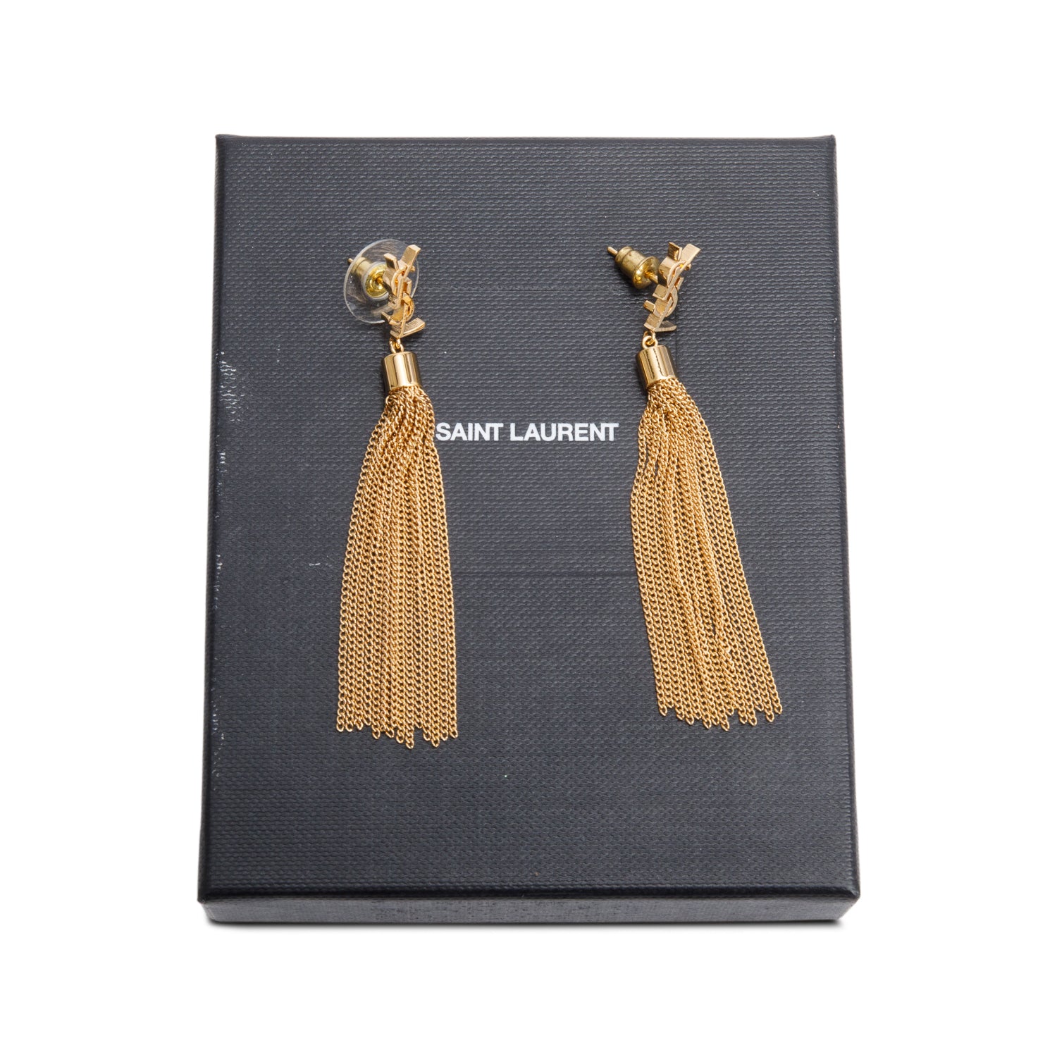 Saint Laurent LouLou Tassel Drop Earrings w/ Box