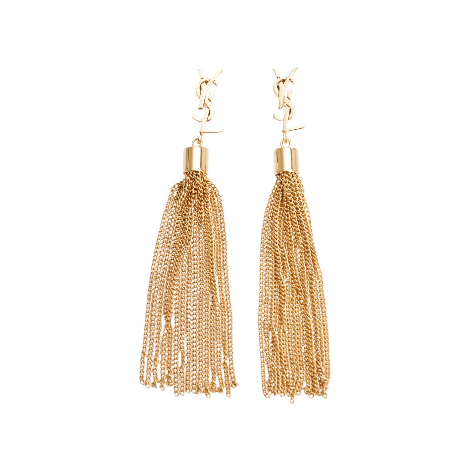 Saint Laurent LouLou Tassel Drop Earrings w/ Box