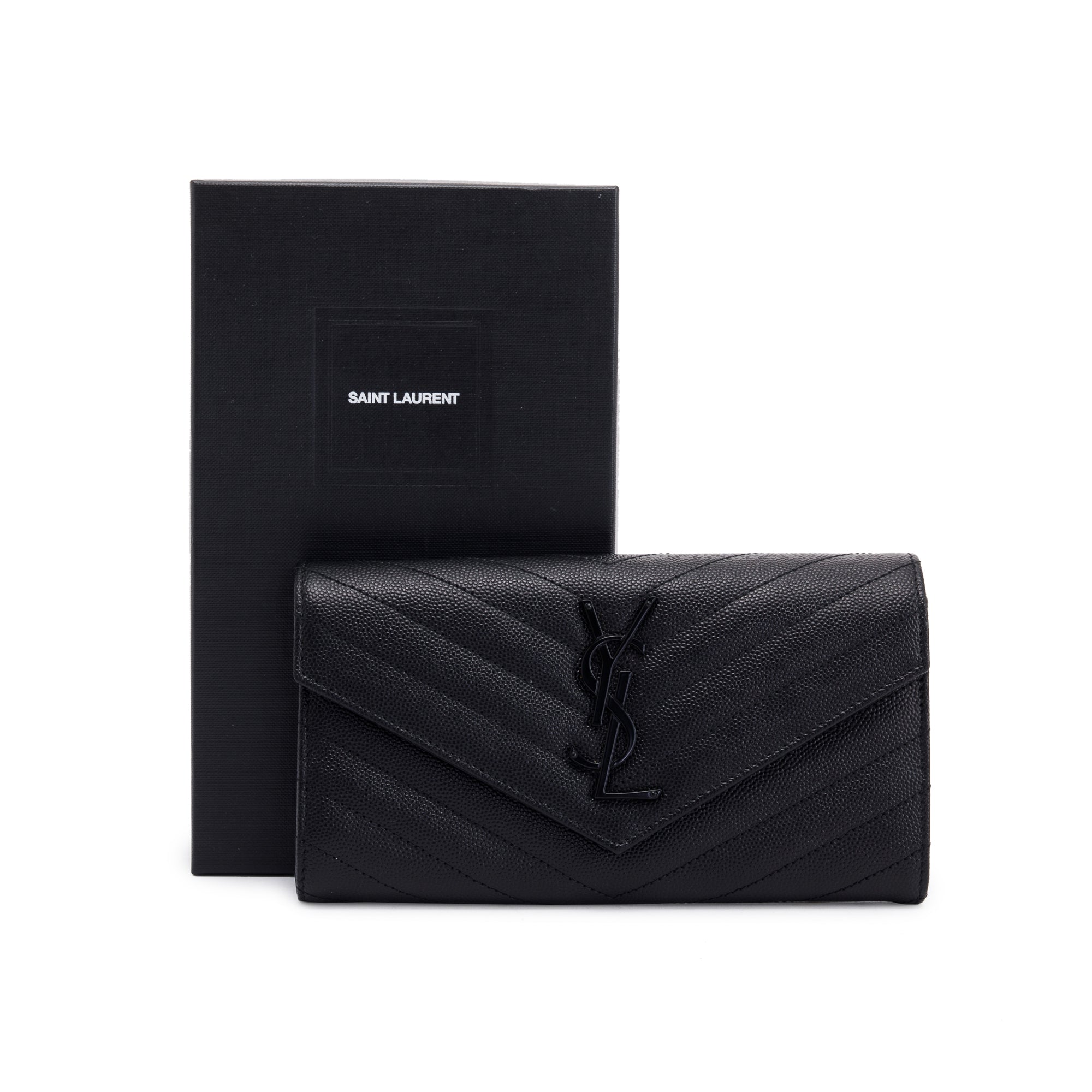Saint Laurent Monogram Cassandre Envelope Wallet w/ Box