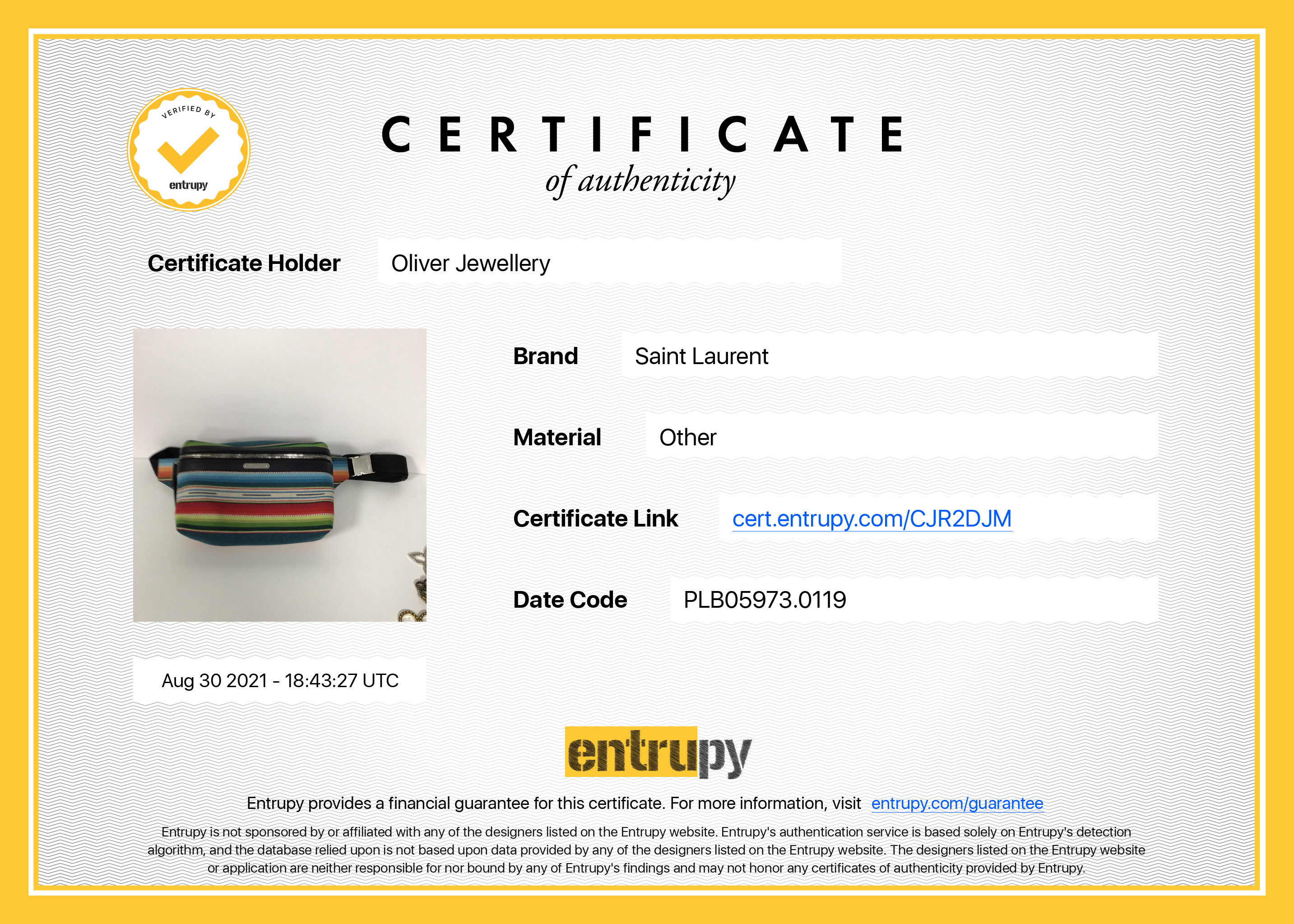 Saint Laurent Multicolor Striped City Belt Bag