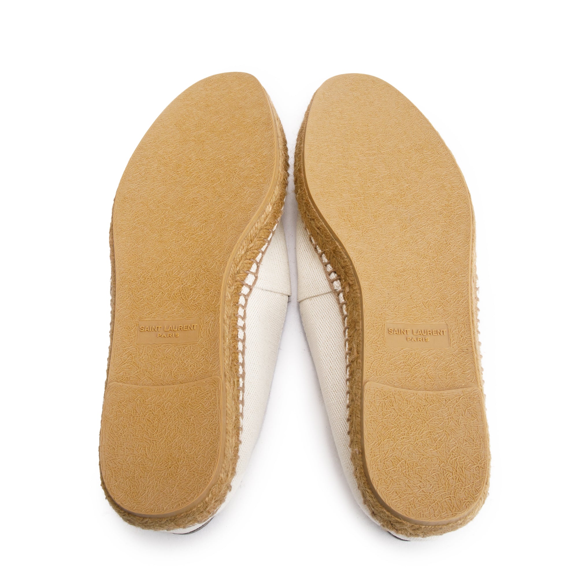 Saint Laurent Natural Beige Canvas Espadrilles, Size 45 w/ Box