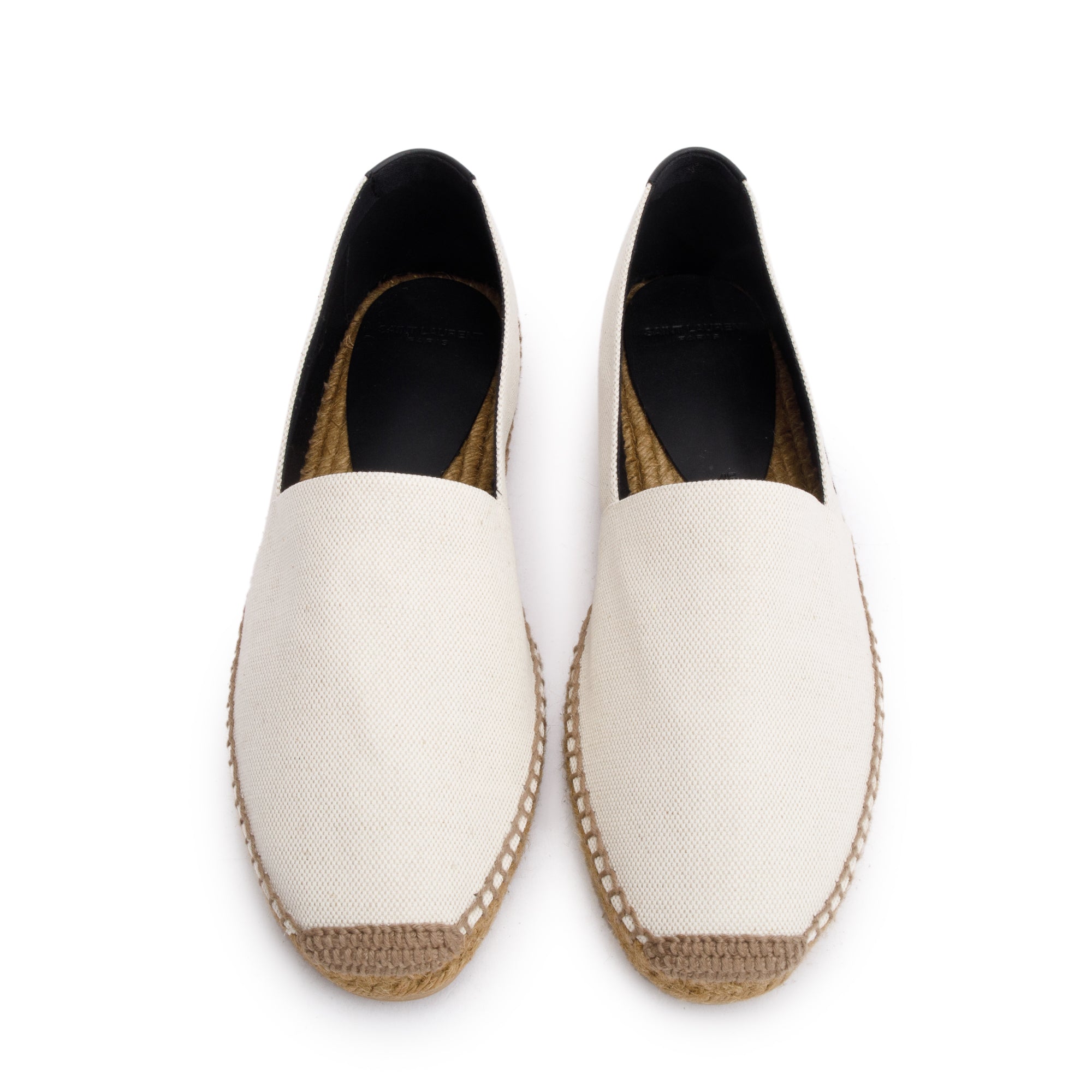Saint Laurent Natural Beige Canvas Espadrilles, Size 45 w/ Box