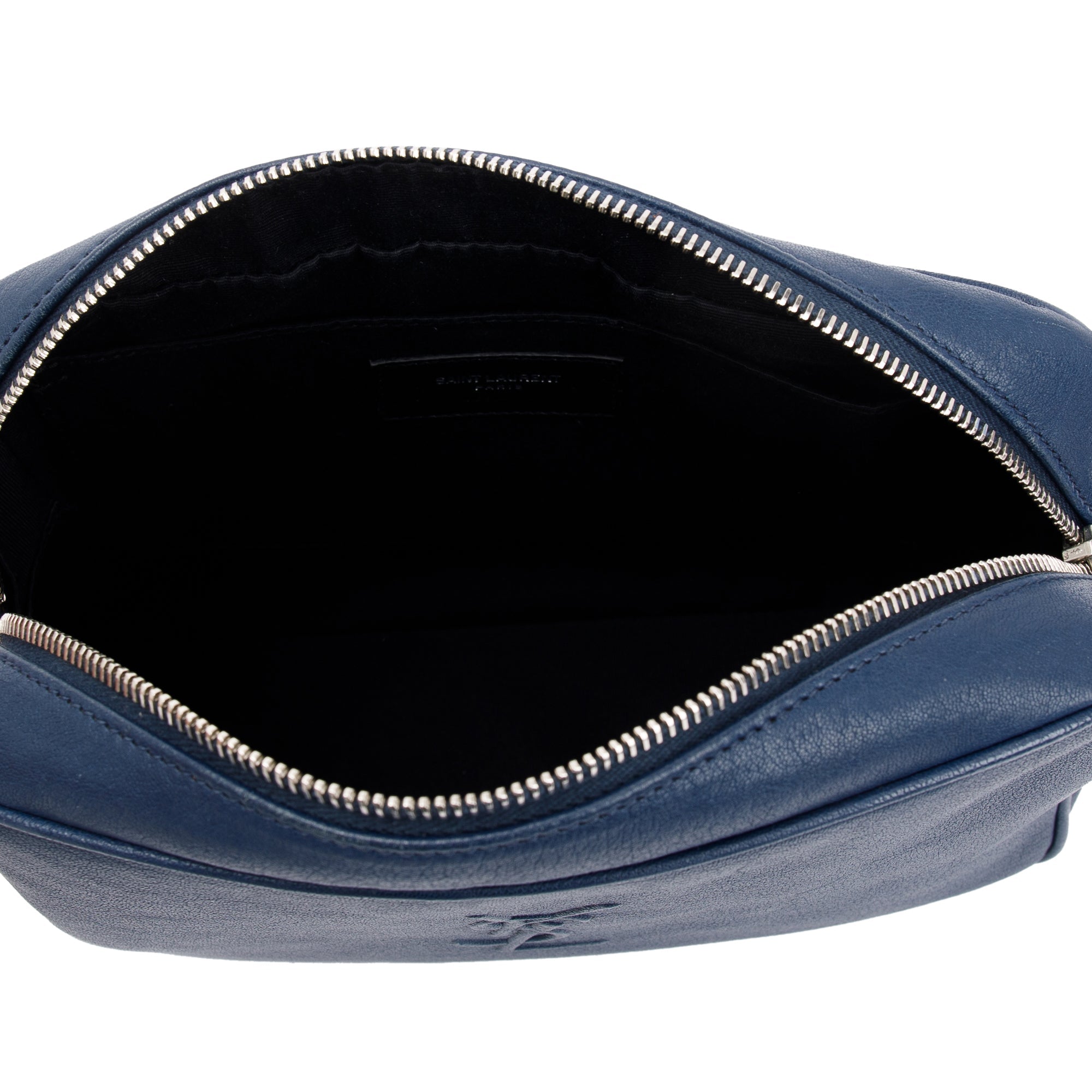 Saint Laurent Navy Calfskin Leather Small Lou Camera Bag