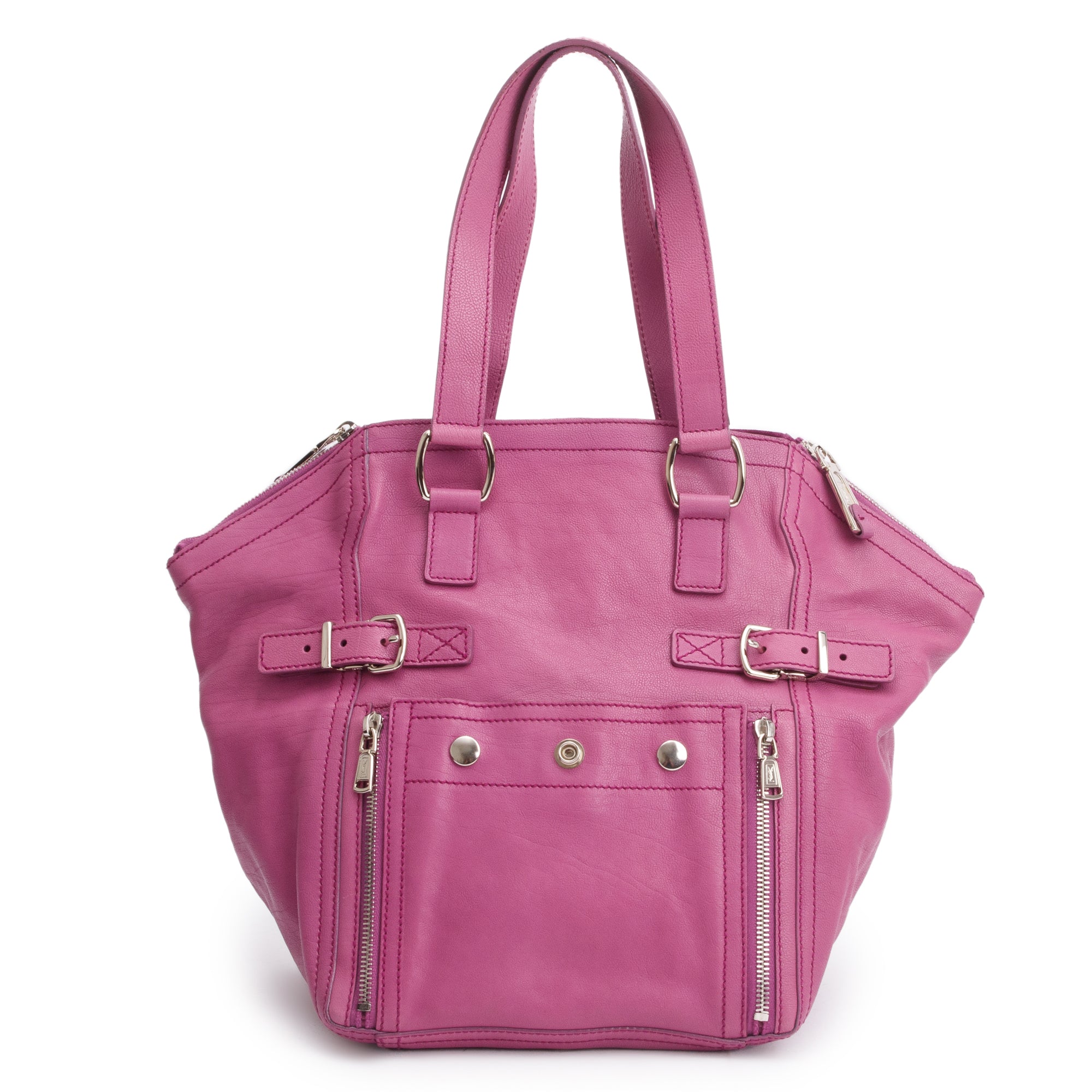 Saint Laurent Pink Calfskin Leather Small Downtown Tote
