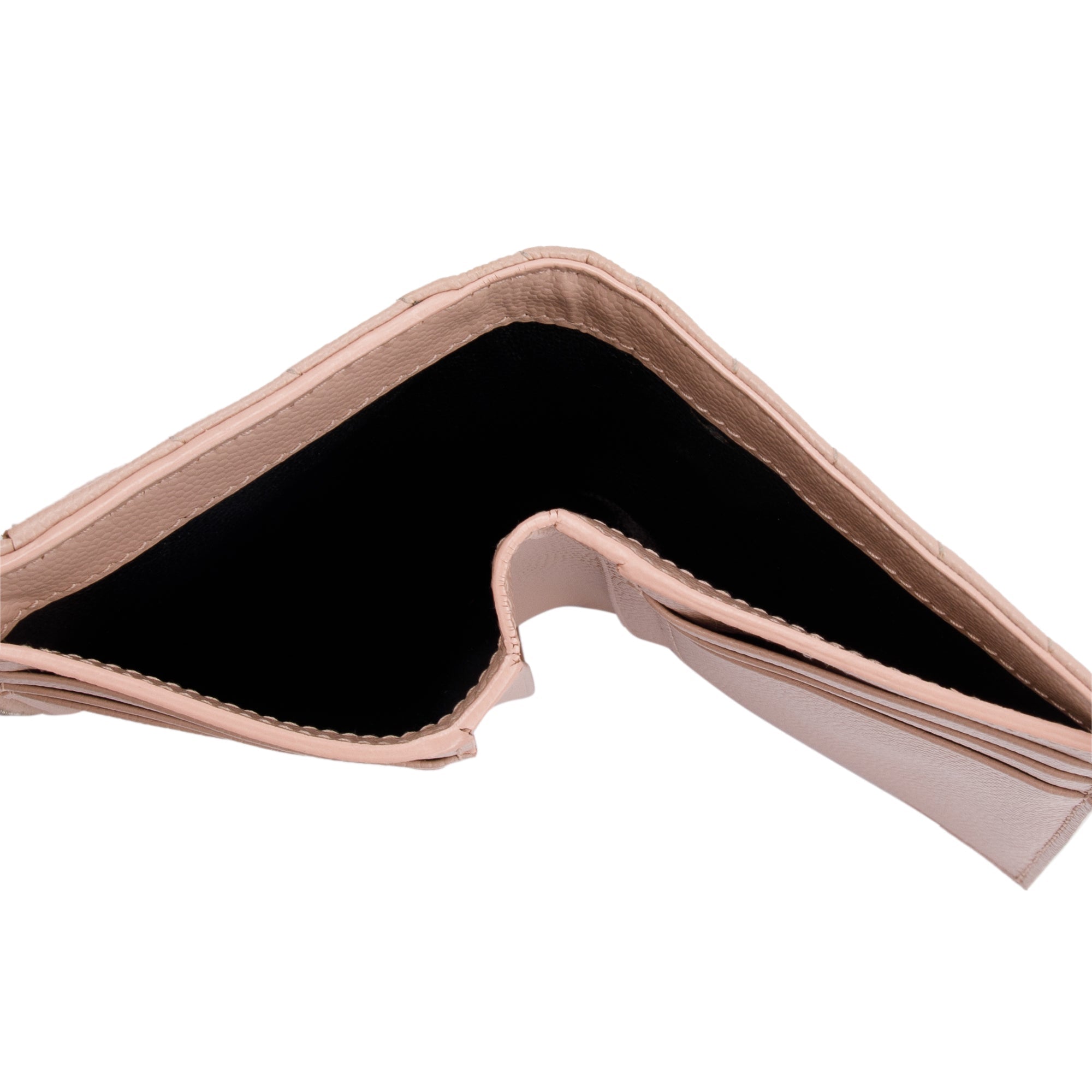 Saint Laurent Pink Grain de Poudre Leather Cassandre Matelasse Compact Tri-Fold Wallet