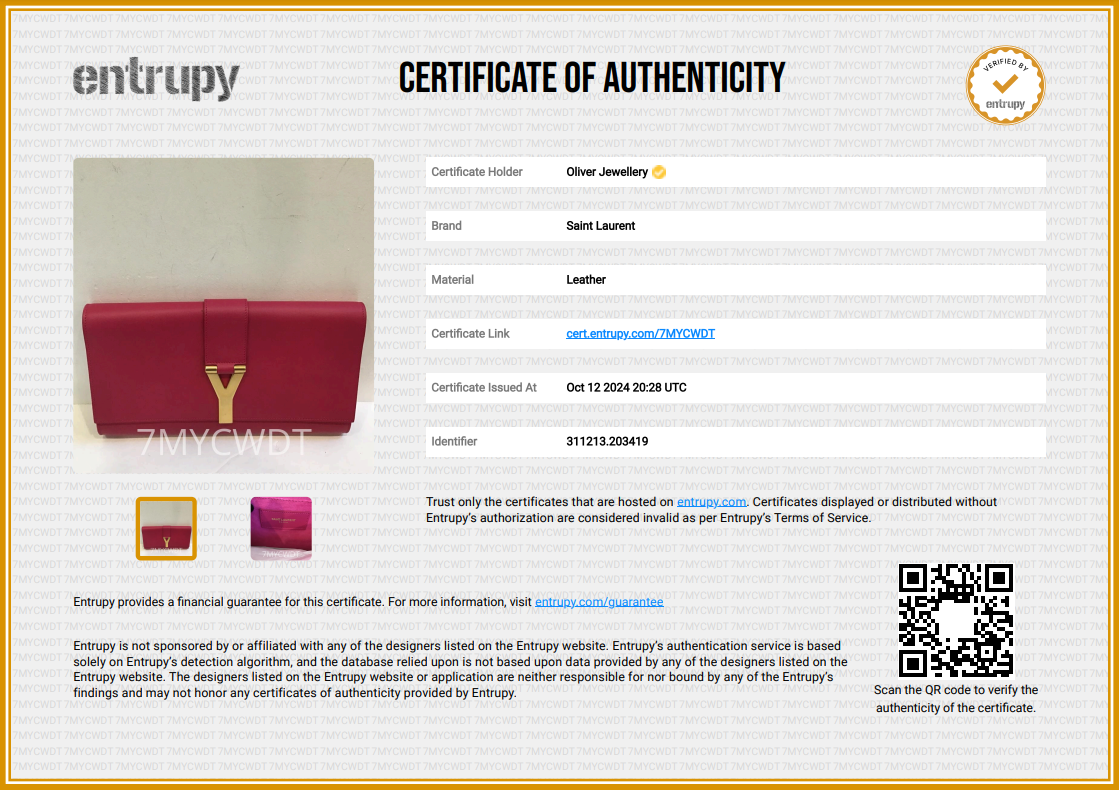 Saint Laurent Pink Leather Classic Y Ligne Clutch