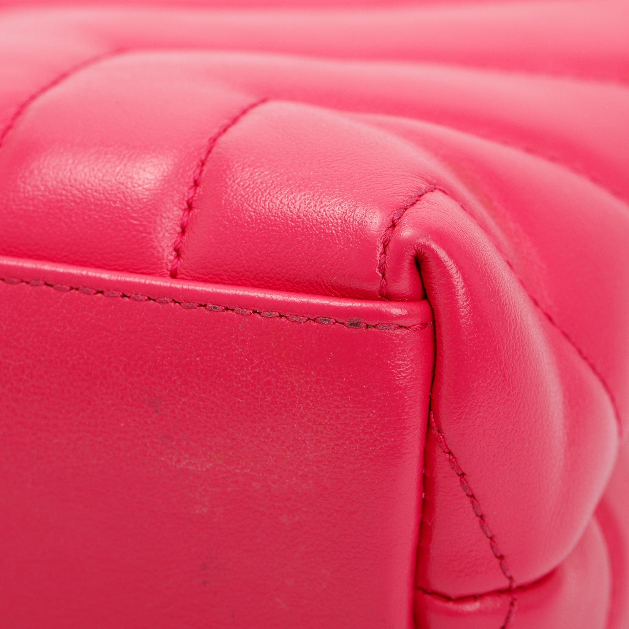 Saint Laurent Pink Leather Small Loulou Chain Shoulder Bag w/ Box