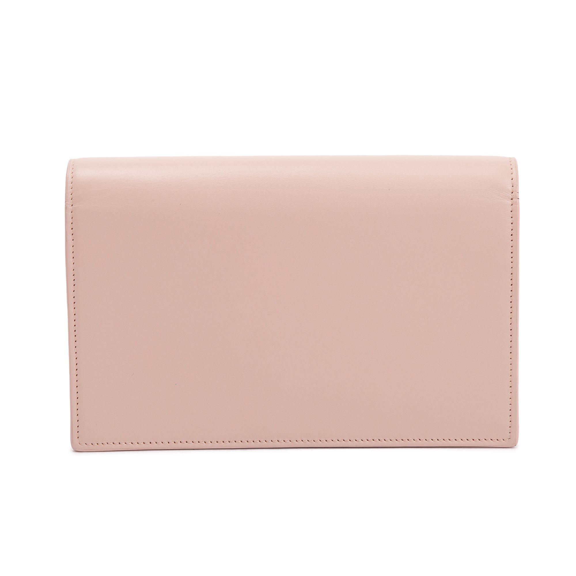 Saint Laurent Pink Smooth Calfskin Leather Small Classic Monogram Kate Tassel Chain Bag w/ Box