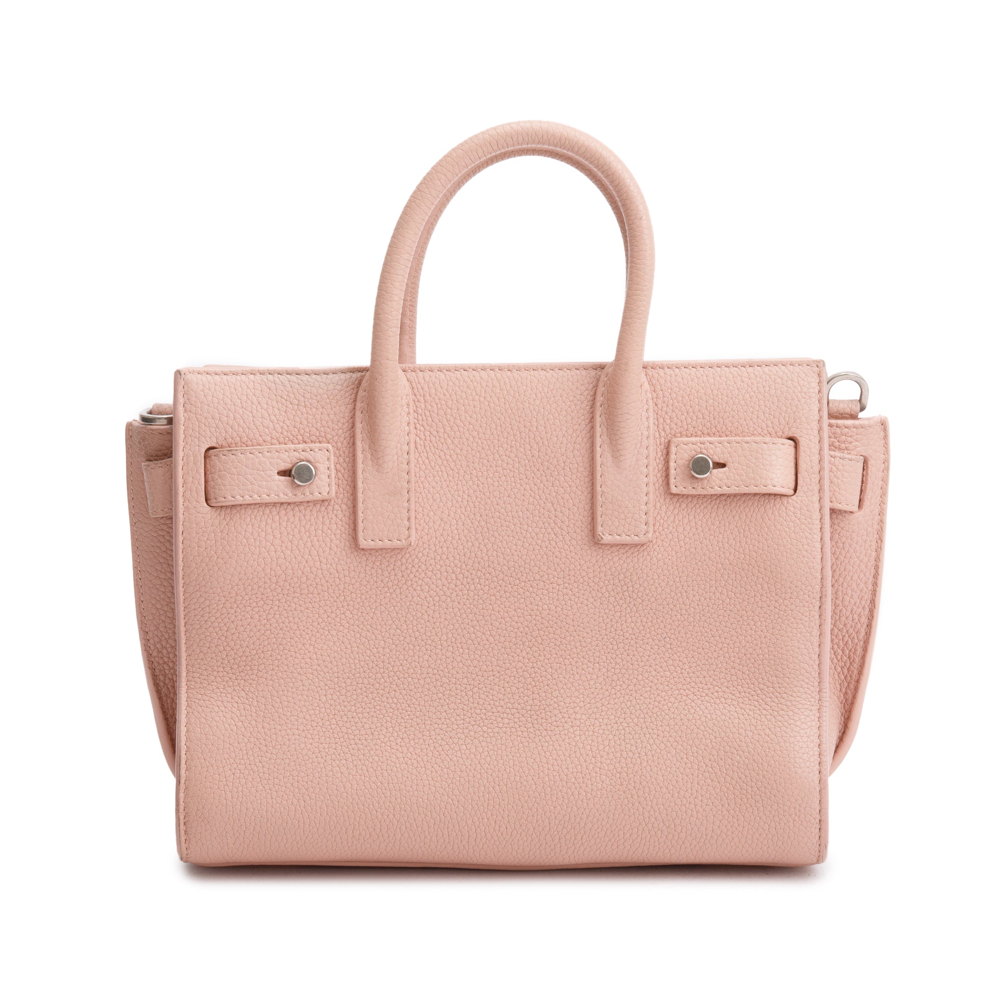 Saint Laurent Pink Supple Calfskin Leather Nano Sac De Jour w/ Strap