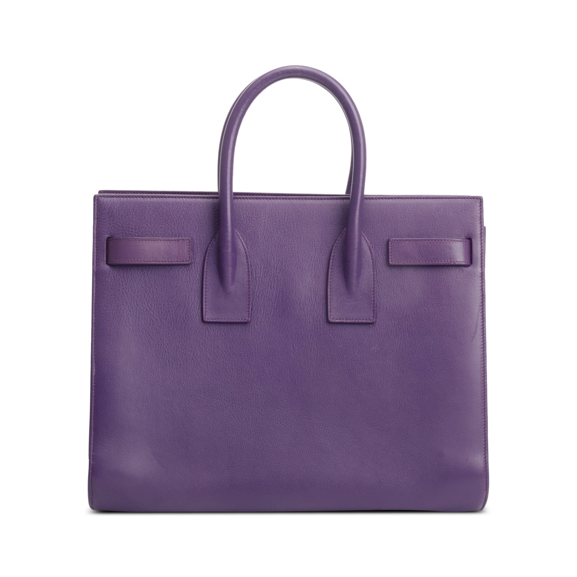 Saint Laurent Purple Calfskin Leather Small Sac De Jour w/ Strap