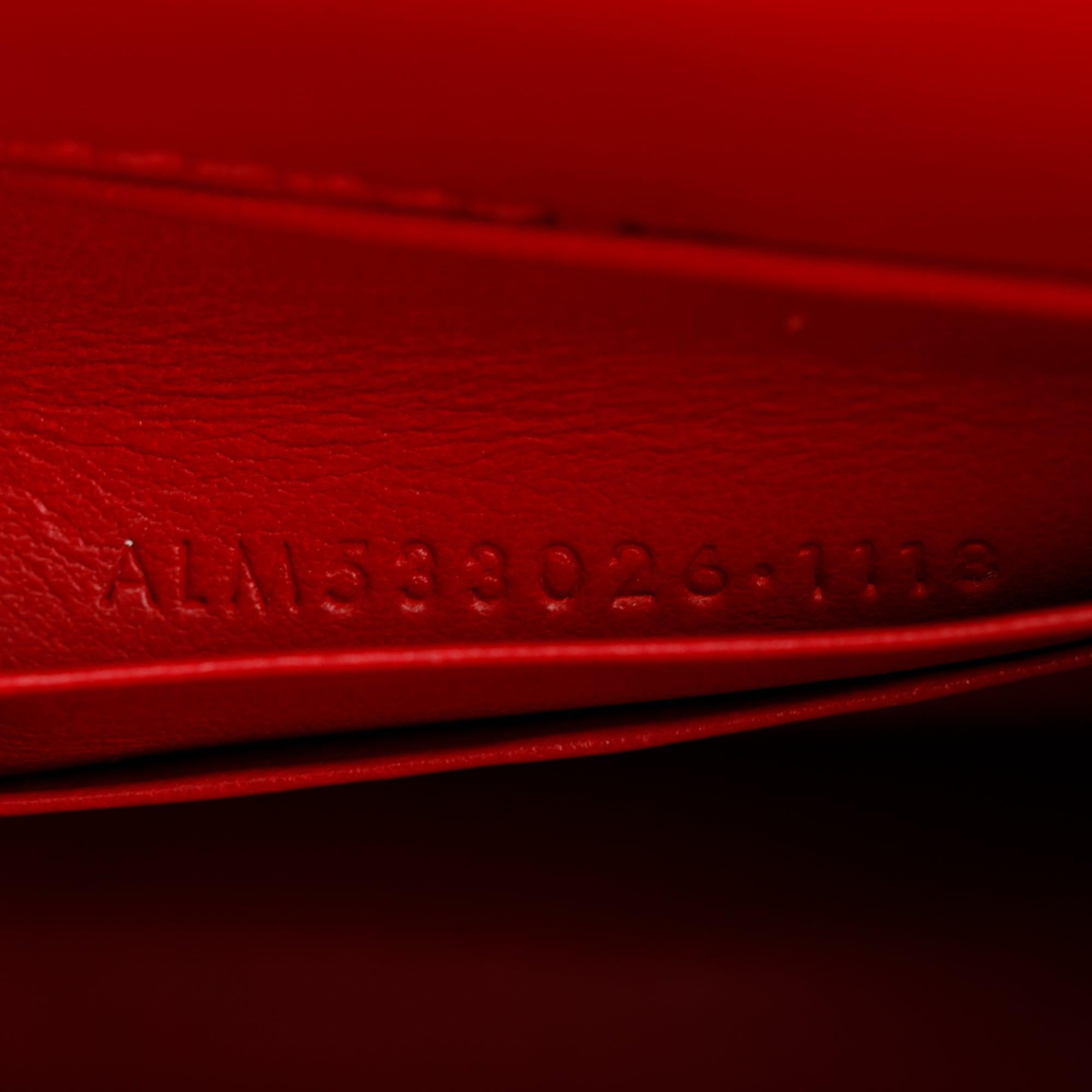 Saint Laurent Red Crocodile Embossed Sunset Chain Wallet