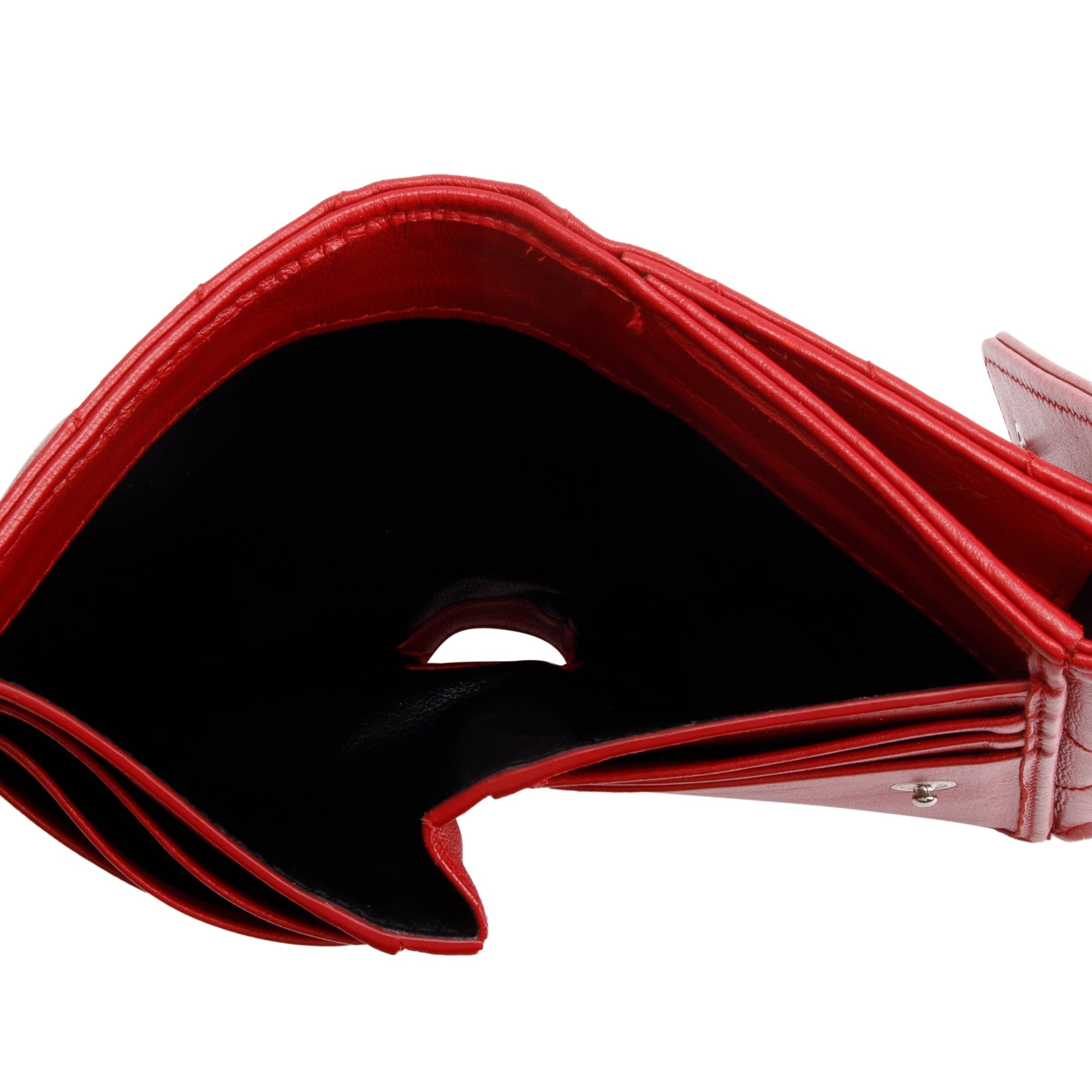 Saint Laurent Red Leather Compact Loulou Wallet w/ Box & Receipt