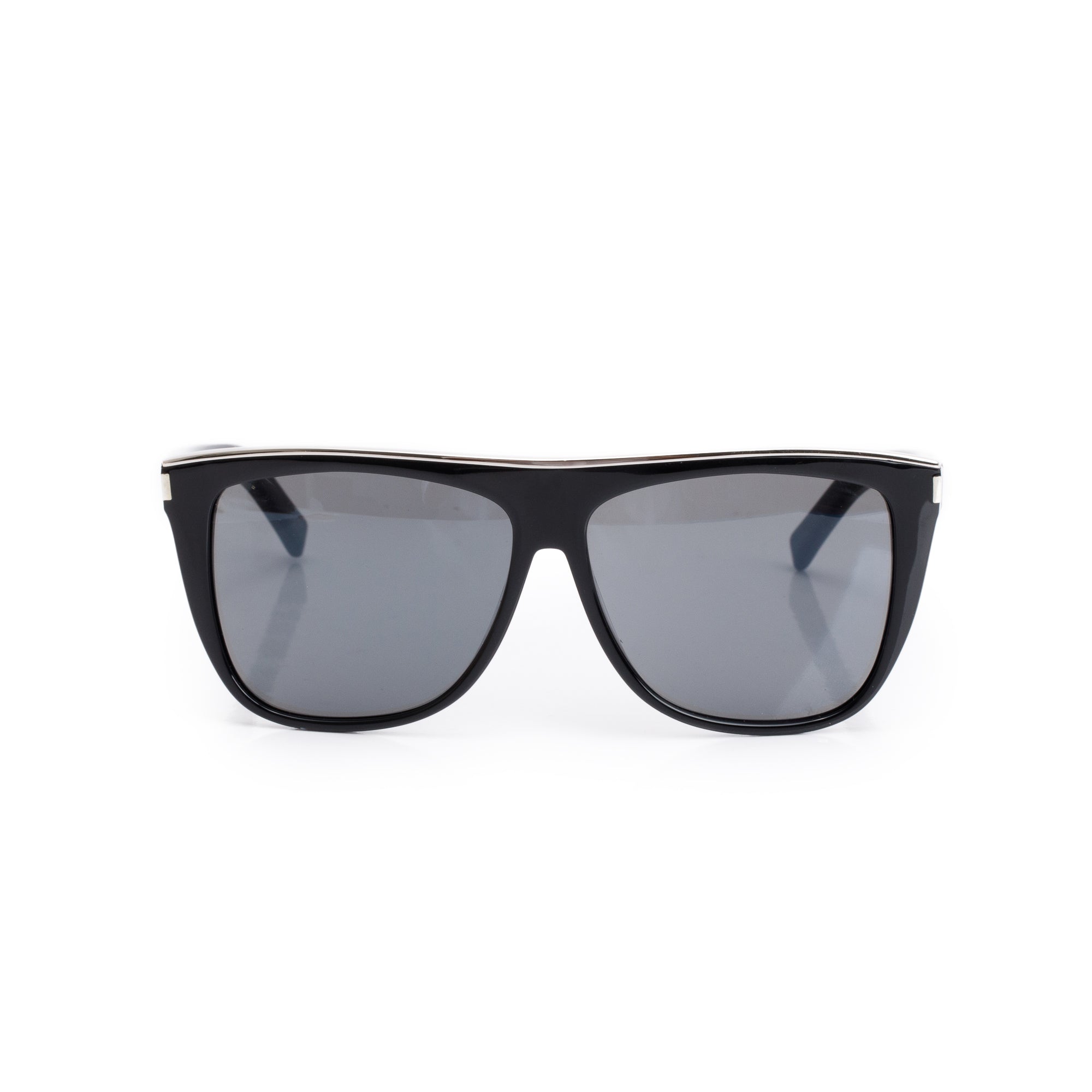 Saint Laurent SL 1 Combi Black Acetate Oversized Sunglasses w/ Case