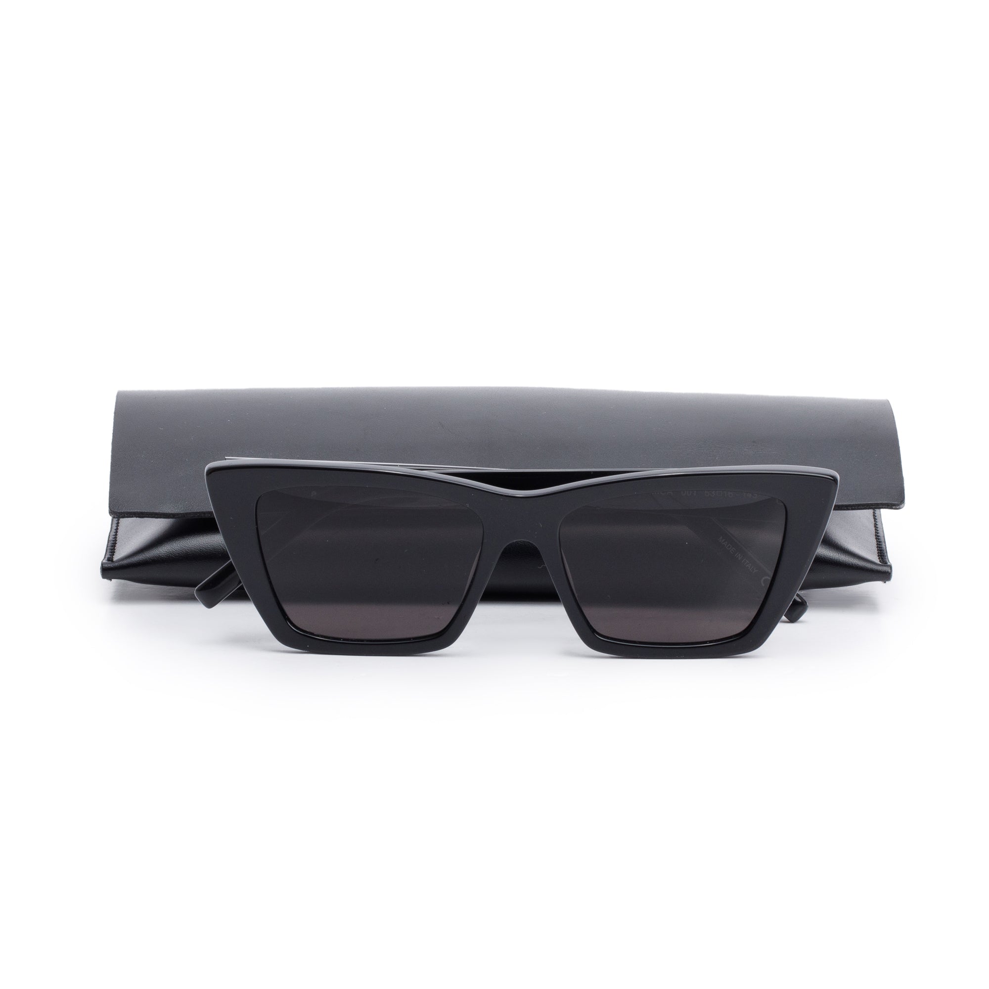 Saint Laurent SL 276 Black Acetate Mica Cat Eye Sunglasses w/ Case