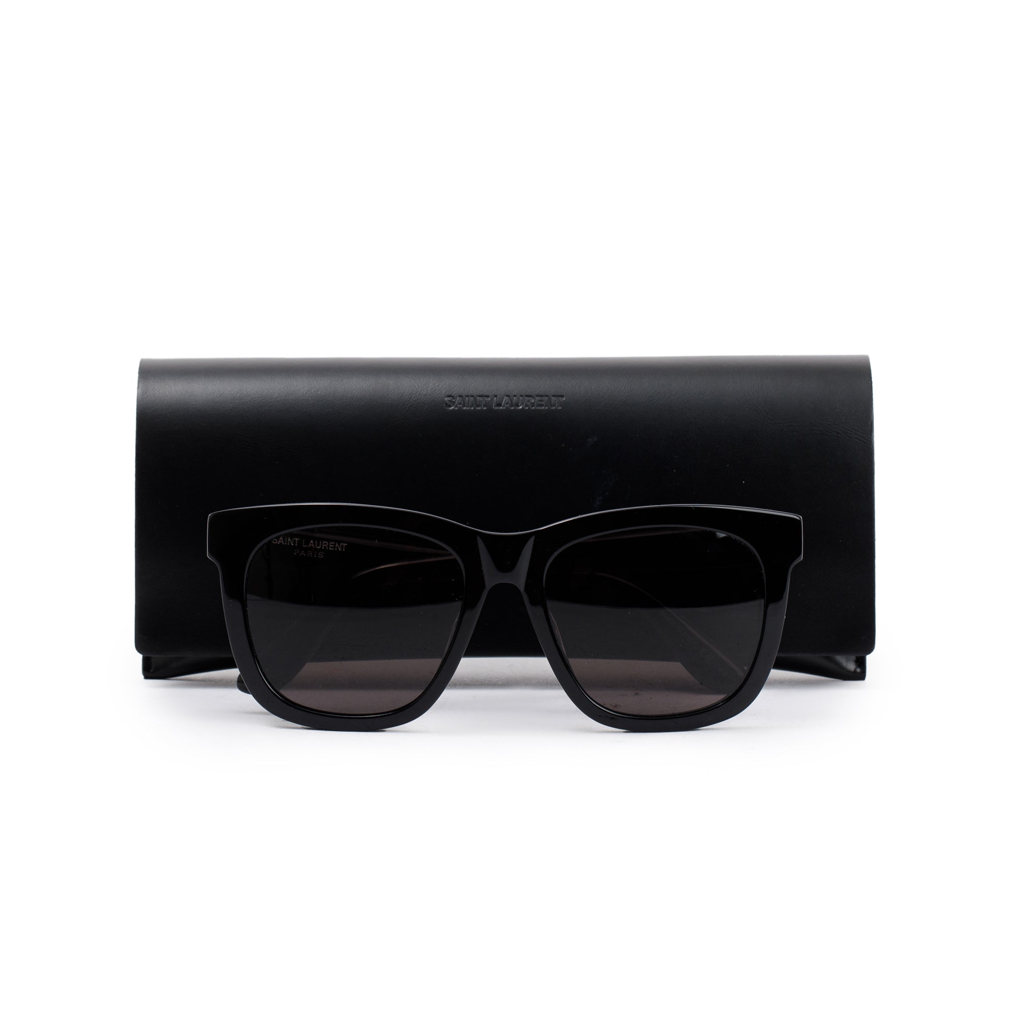 Saint Laurent SL M24/K Black Acetate Wayfarer Sunglasses w/ Case