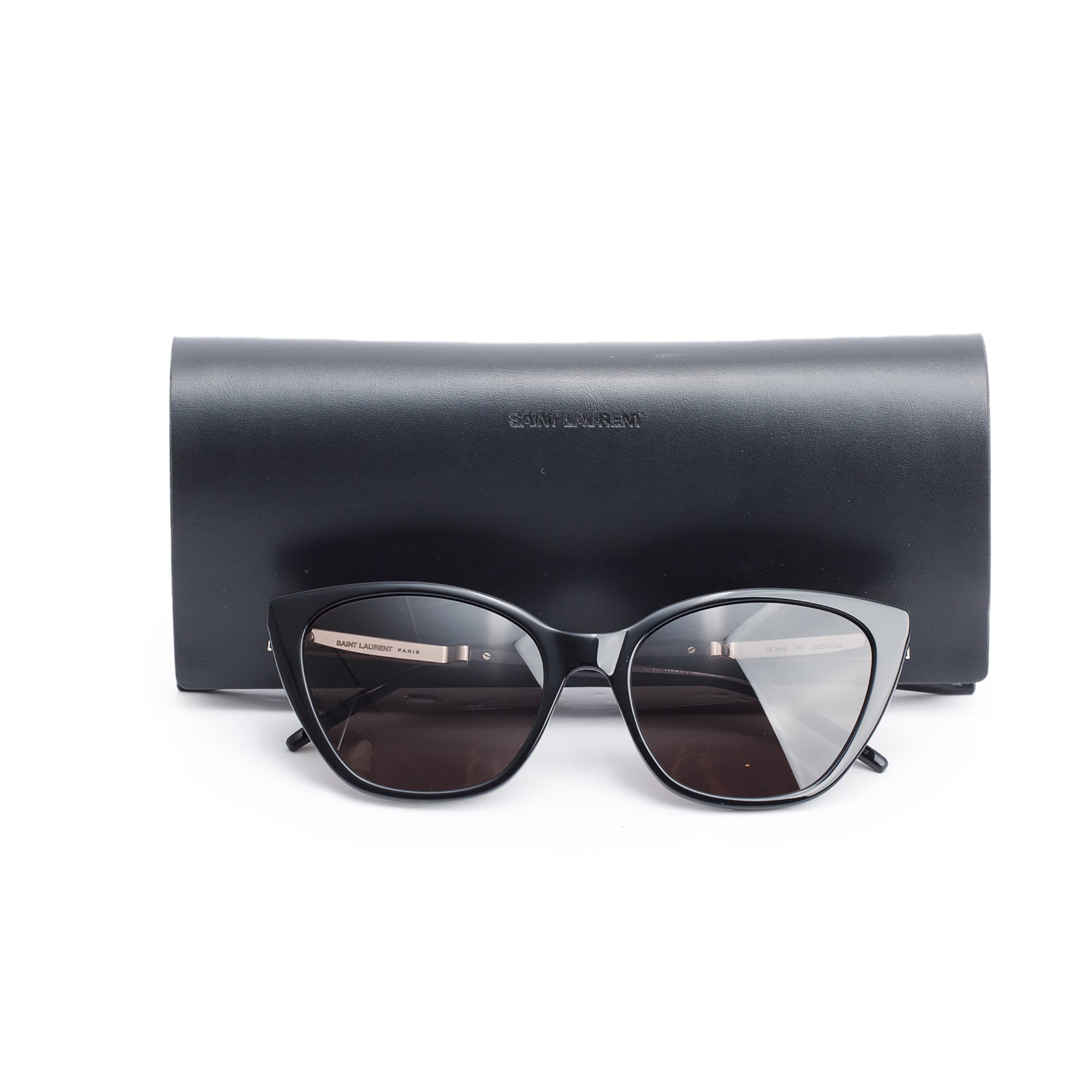 Saint Laurent SL M69 Black Acetate Cat Eye Sunglasses w/ Case