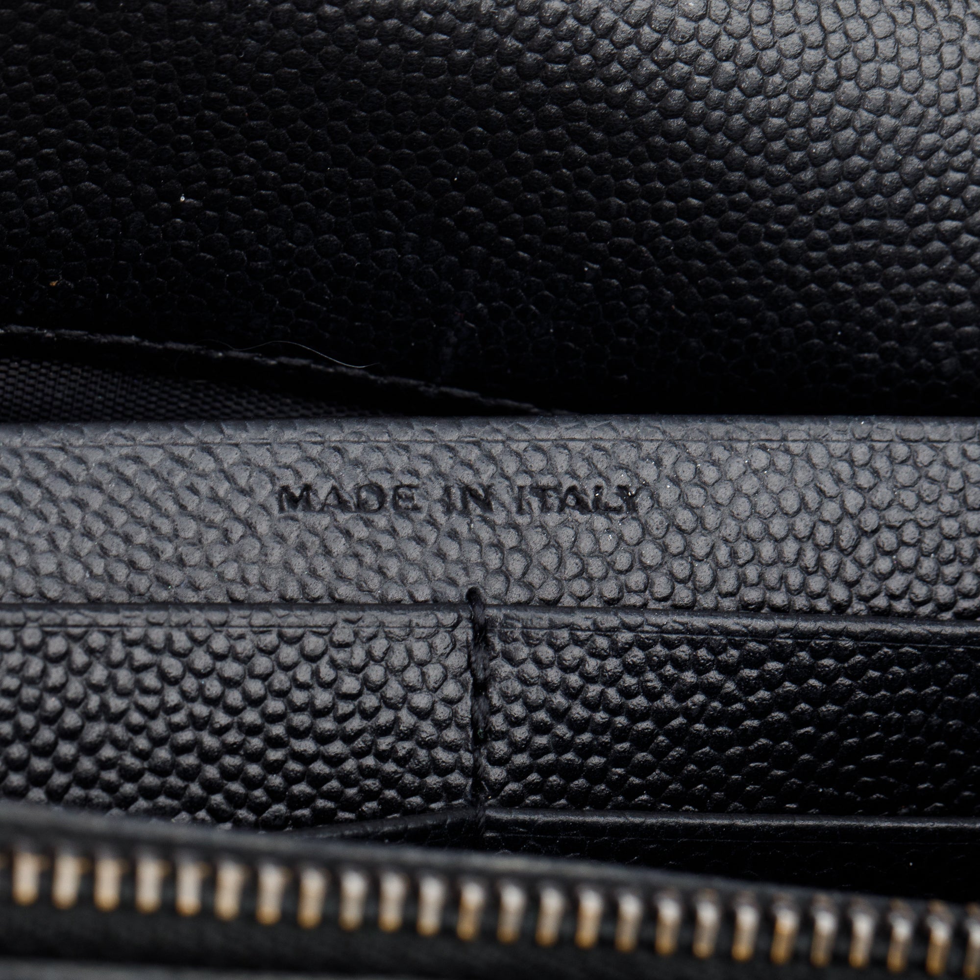 Saint Laurent So Black Grain De Poudre Leather Classic Cassandre Envelope Chain Wallet w/ Box