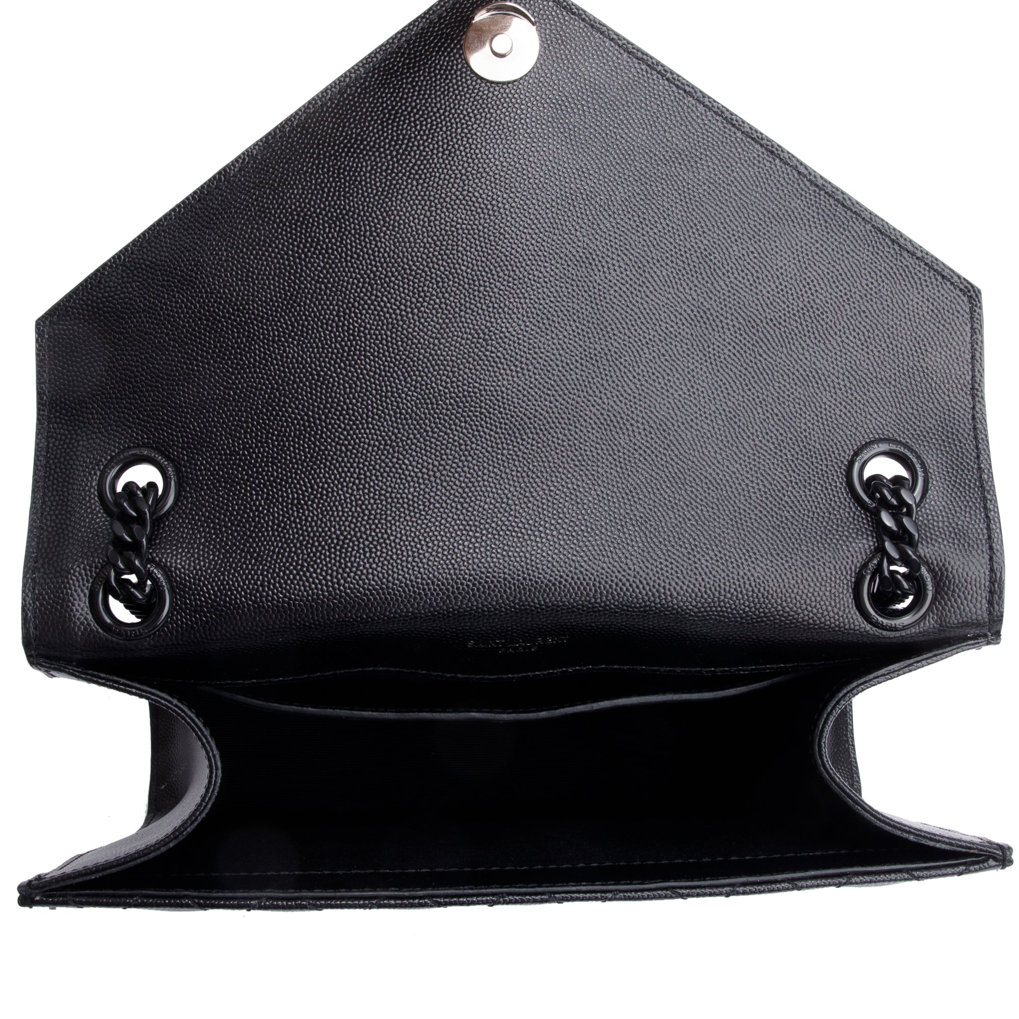 Saint Laurent So Black Grained De Poudre Medium Envelope Shoulder Bag