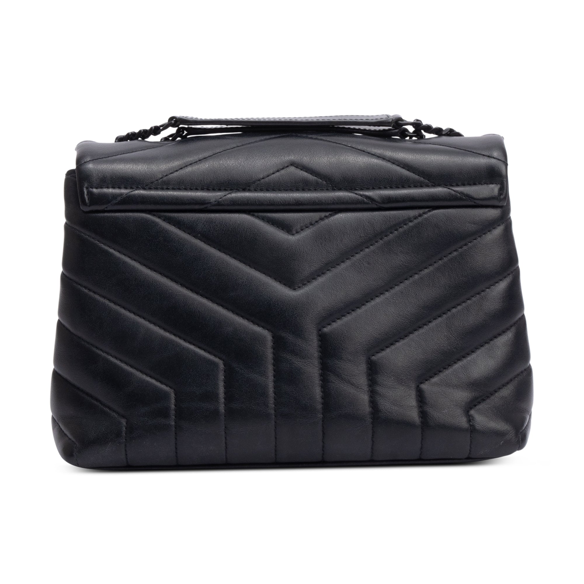 Saint Laurent So Black Quilted Leather Small Loulou Shoulder Bag