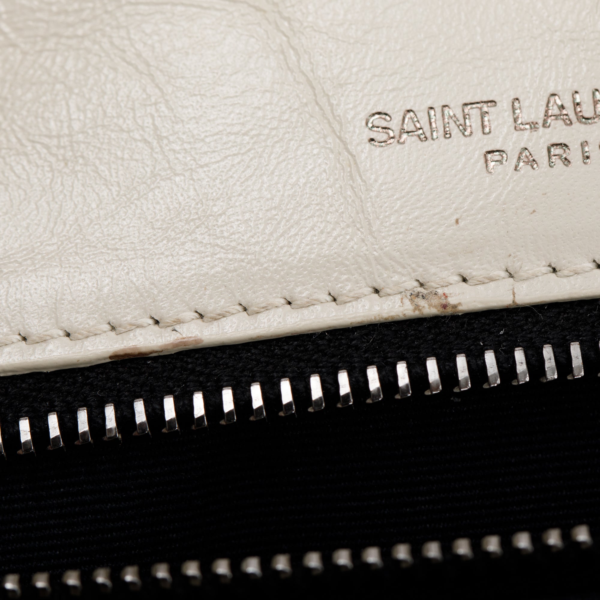 Saint Laurent White Crinkled Calfskin Leather Medium Niki Shoulder Bag
