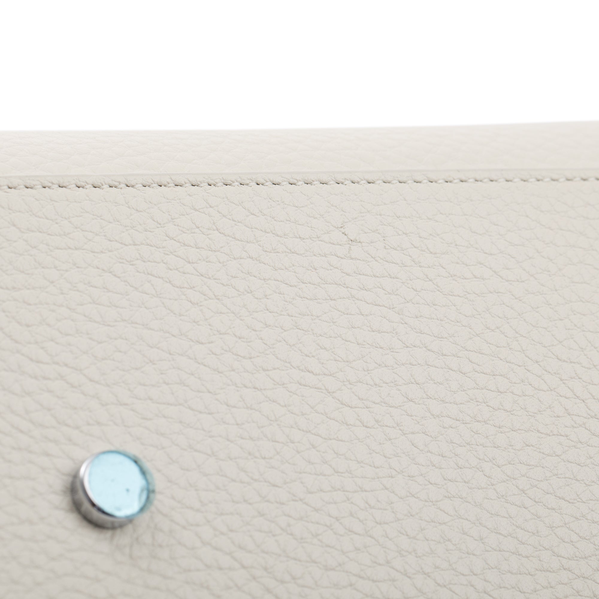 Saint Laurent White Grained Calfskin Small Sac De Jour w/ Strap