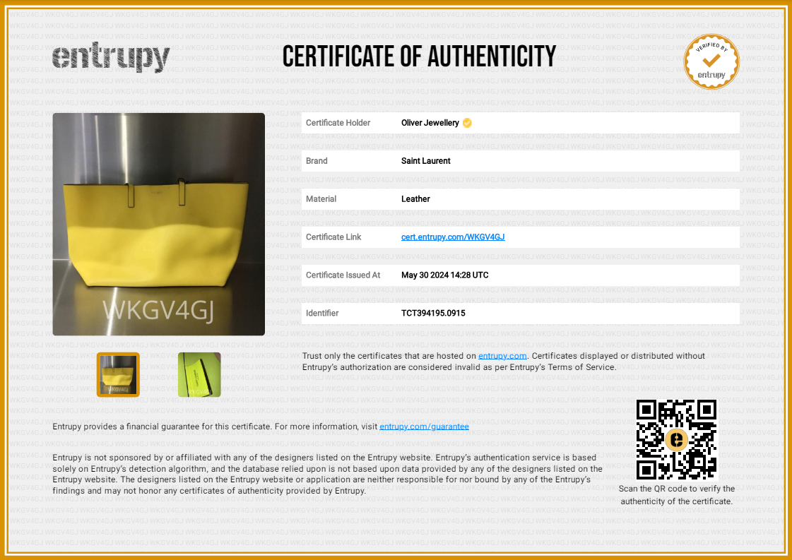 Saint Laurent Yellow Leather E/W Shopping Tote