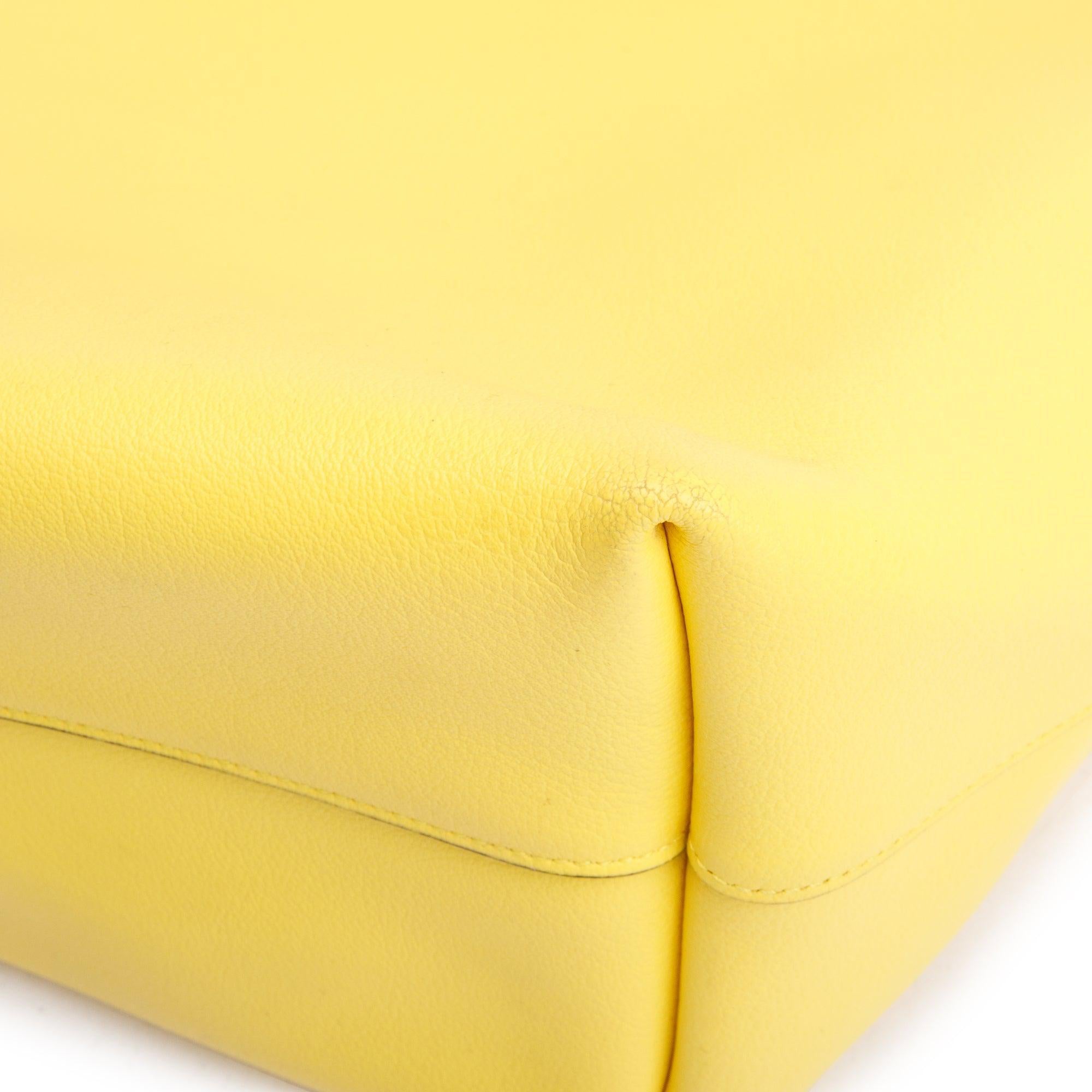 Saint Laurent Yellow Leather E/W Shopping Tote