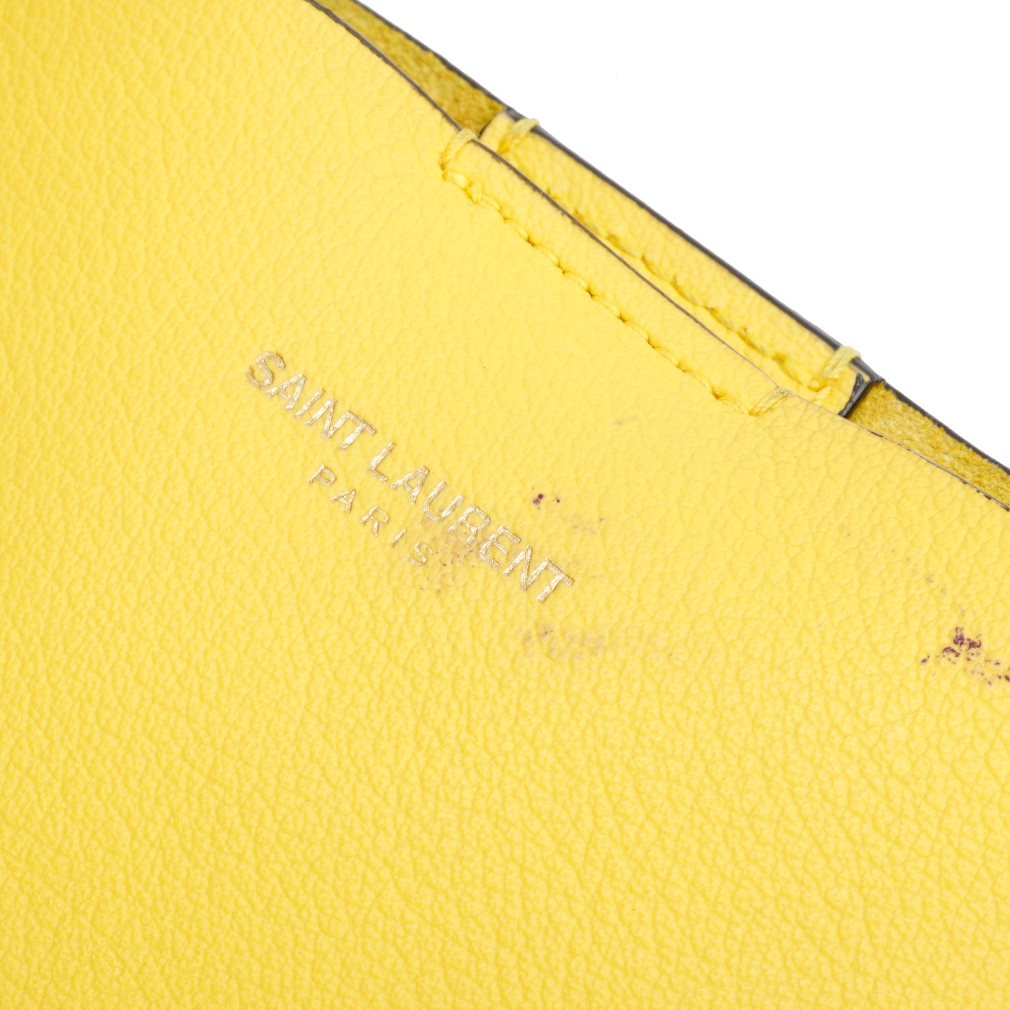 Saint Laurent Yellow Leather E/W Shopping Tote