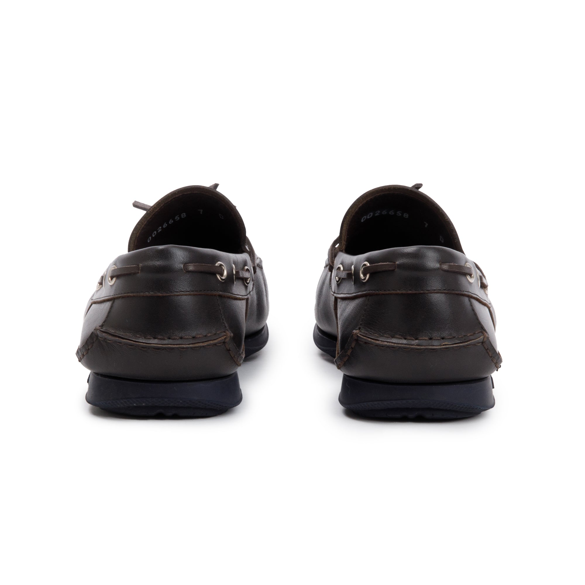 Salvatore Ferragamo Brown Leather Boat Shoes, Size 7