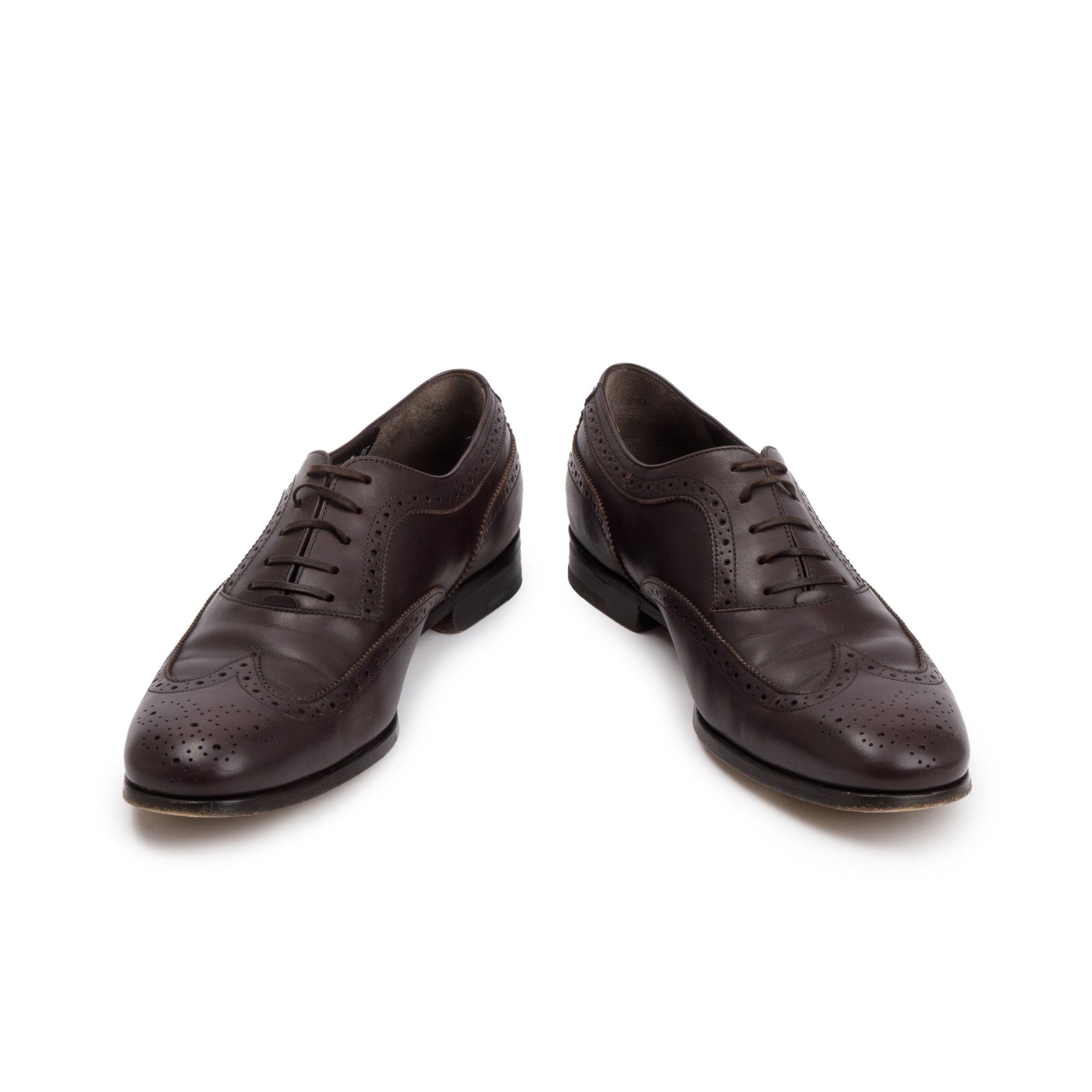 Salvatore Ferragamo Brown Leather Oxford Brogues, Size 7