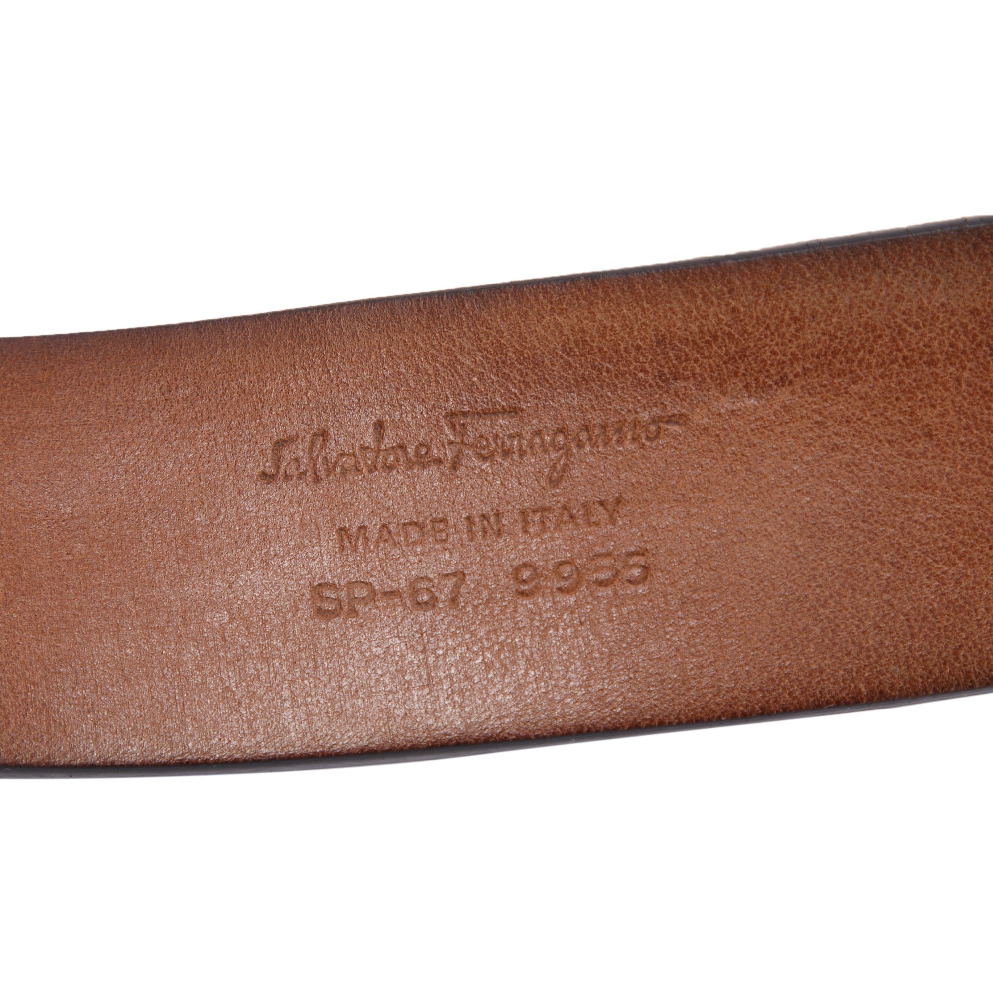 Salvatore Ferragamo Gancini Logo Leather Belt w/ Box & Receipt