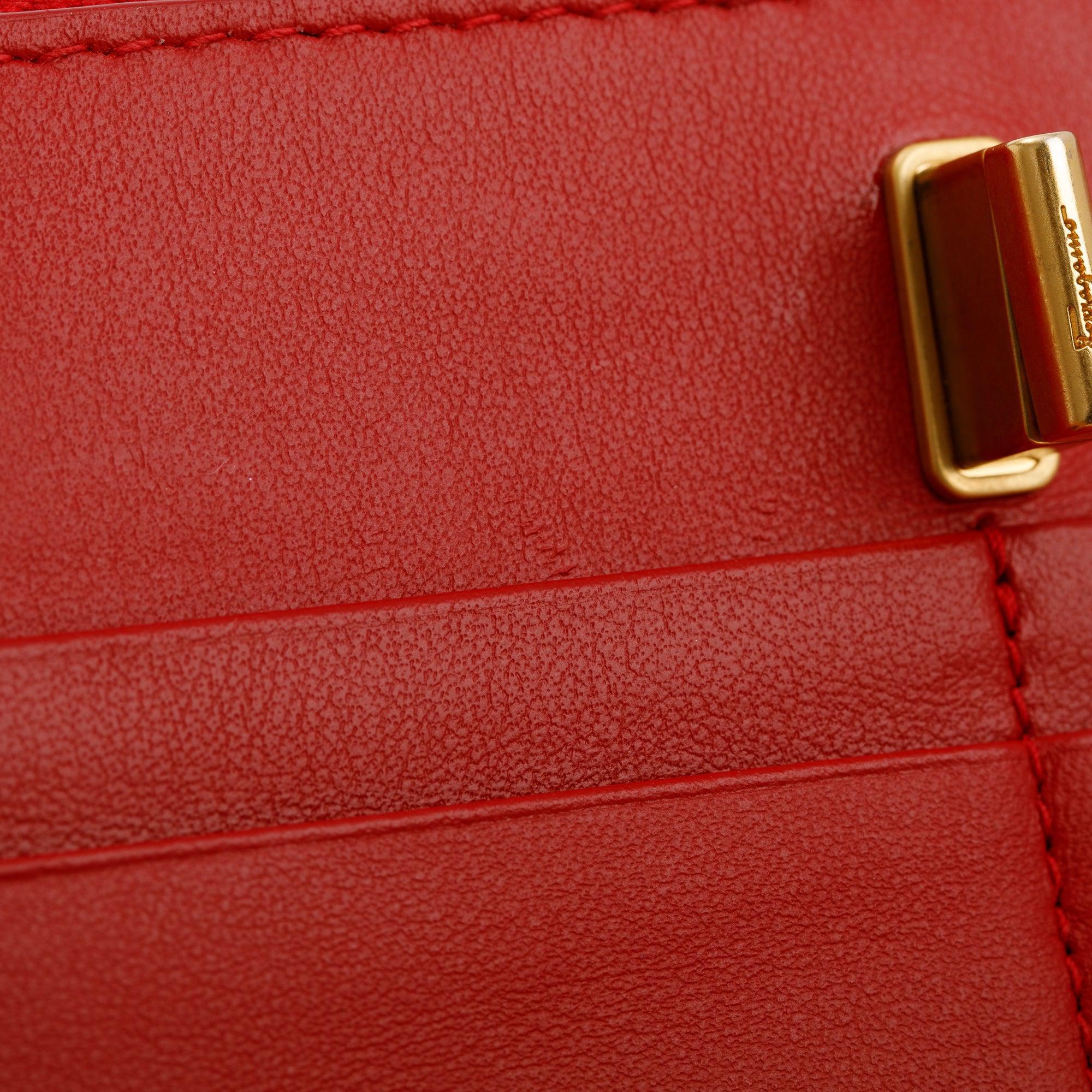 Salvatore Ferragamo Quilted Gancio Wallet on Chain w/ Box & Receipt