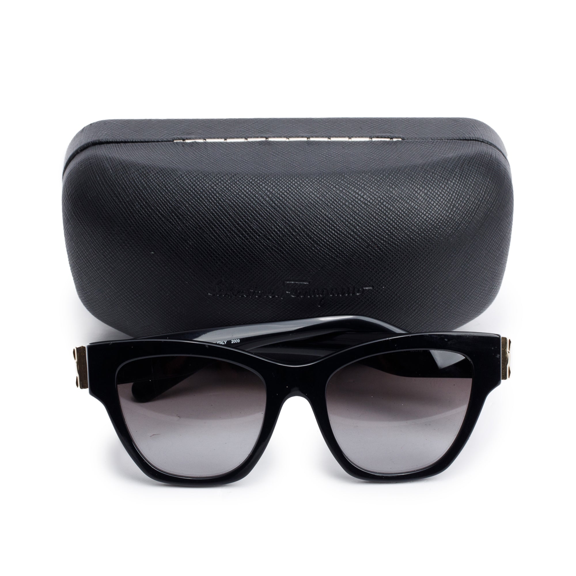 Salvatore Ferragamo SF1010S Black Acetate Vera Bow Sunglasses w/ Case