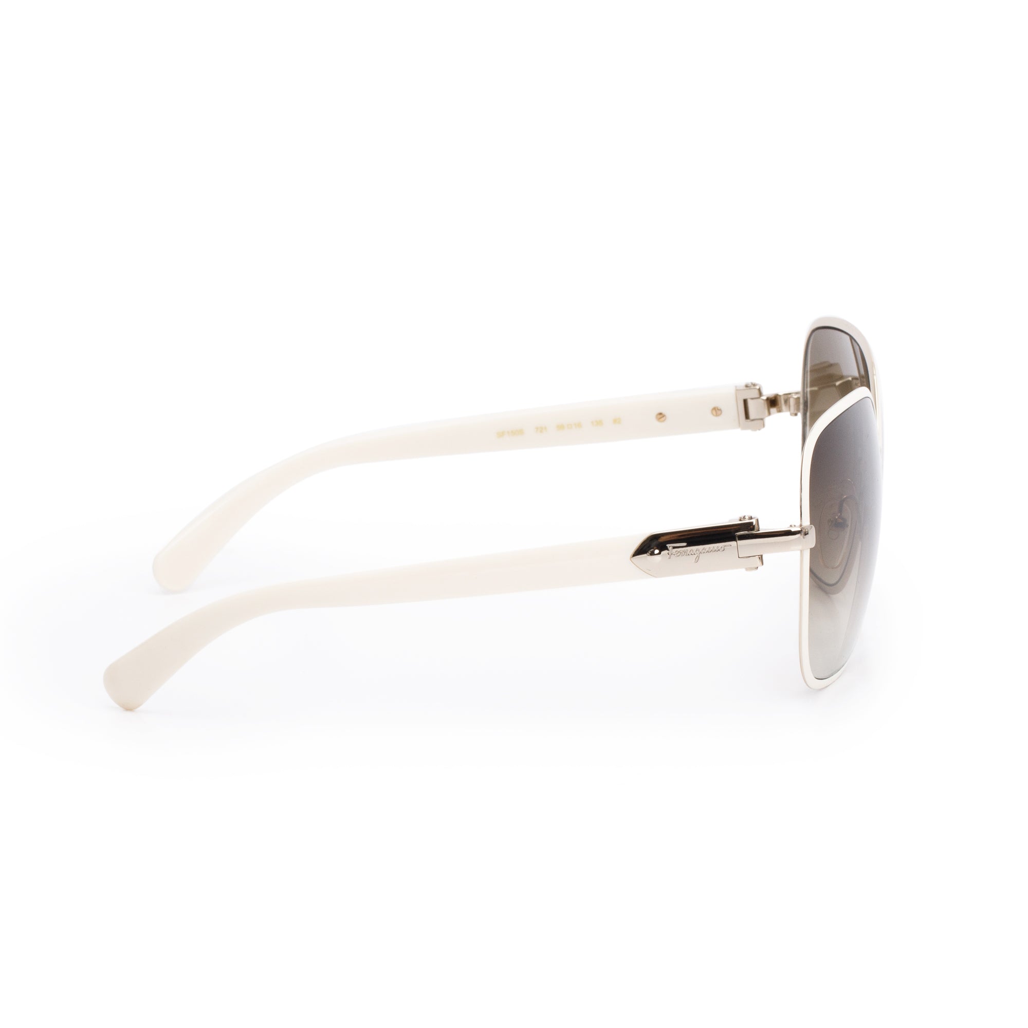 Salvatore Ferragamo SF150S White Acetate Tinted Sunglasses w/ Case