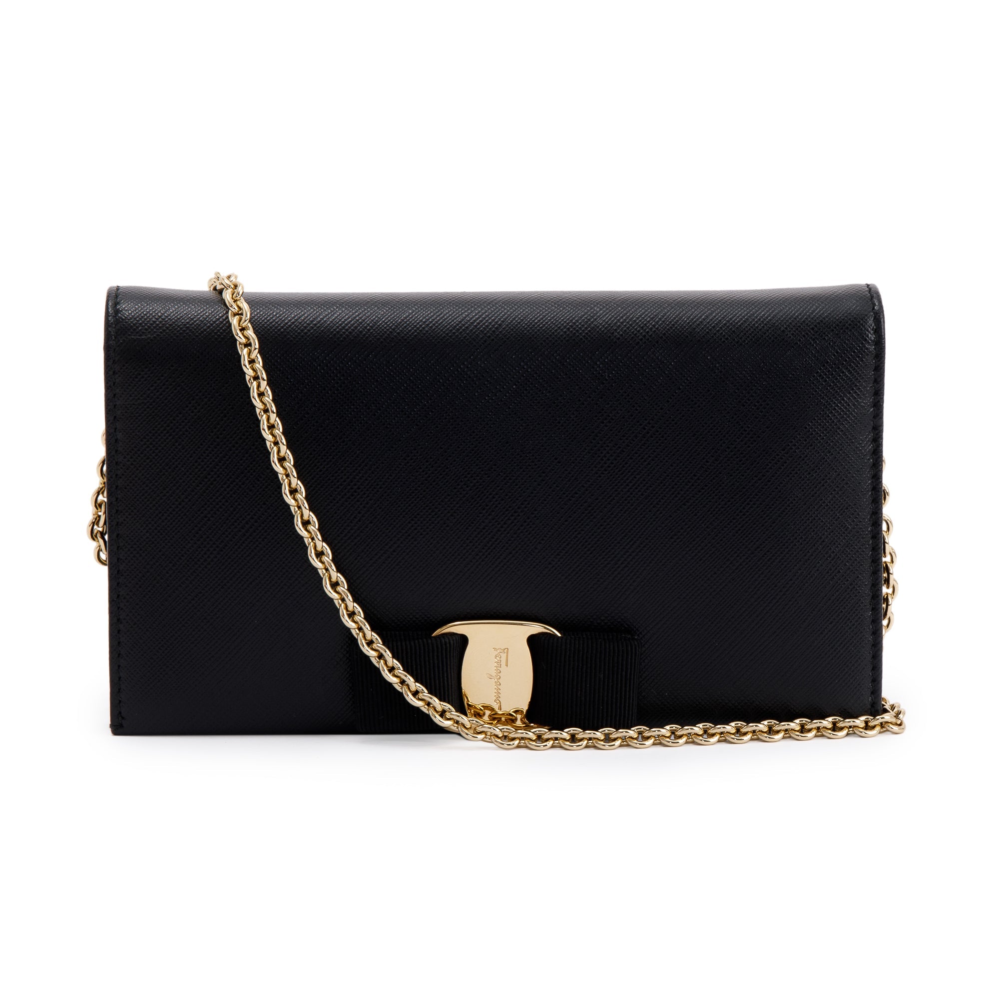 Salvatore Ferragamo Vara Bow Wallet on Chain w/ Box