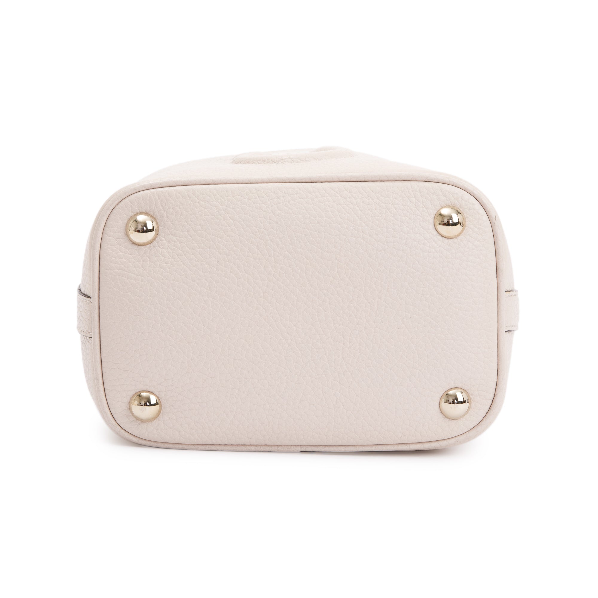 Salvatore Ferragamo White Calfskin Leather Gancini Bucket Bag