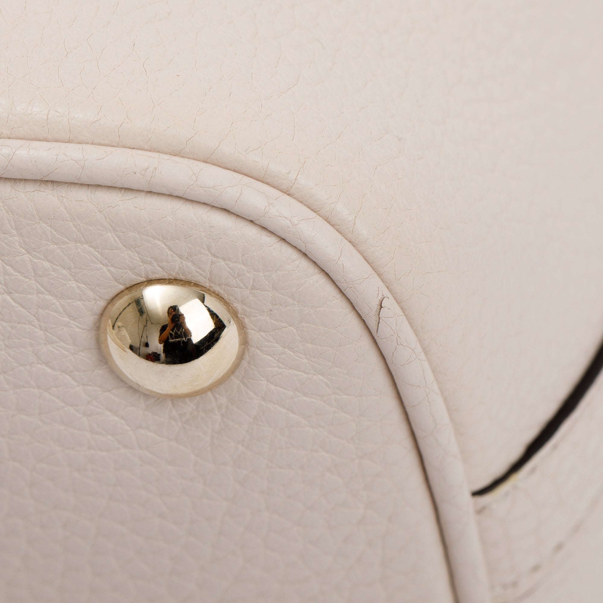 Salvatore Ferragamo White Calfskin Leather Gancini Bucket Bag