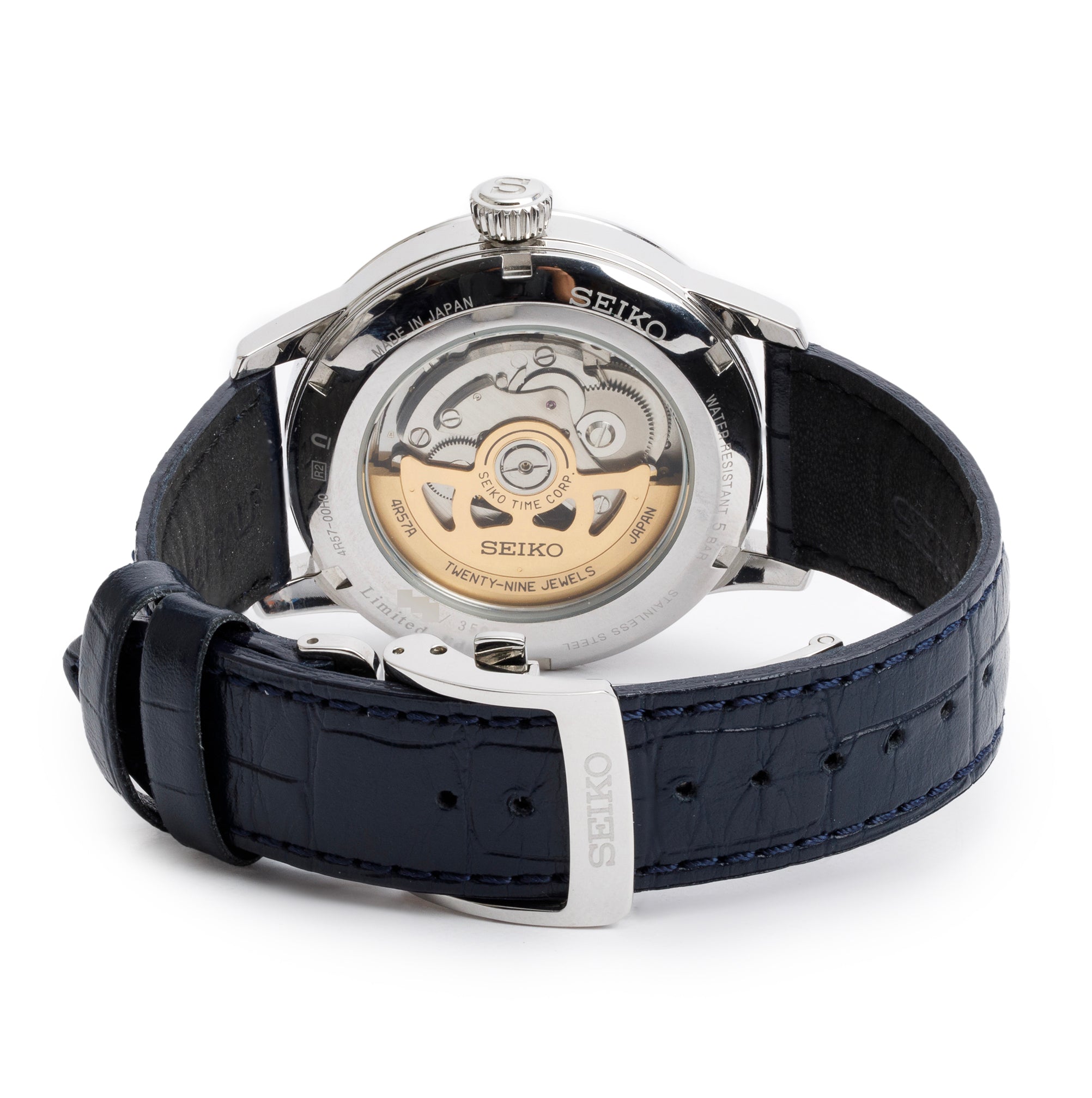 Seiko Limited Edition Stainless Steel Presage Starlight 40 MM Automatic Watch Blue Dial w/ Papers