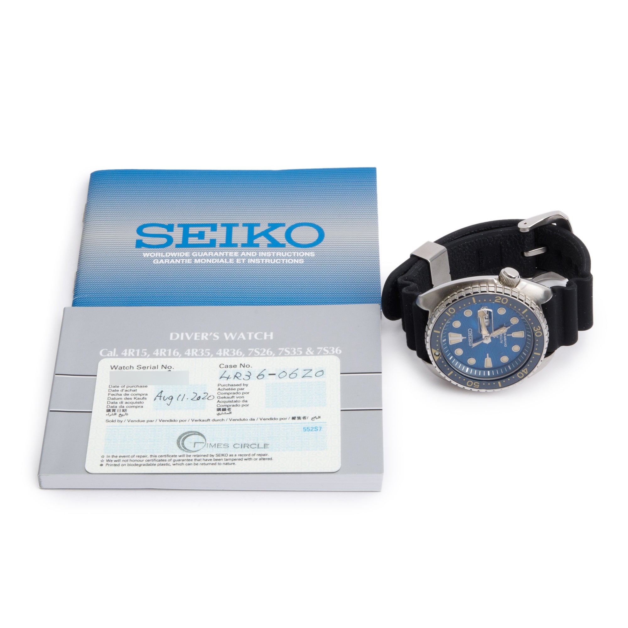 Seiko Special Edition Stainless Steel Prospex King Turtle Save the Ocean 45 MM Automatic Watch Blue Dial w/ Papers