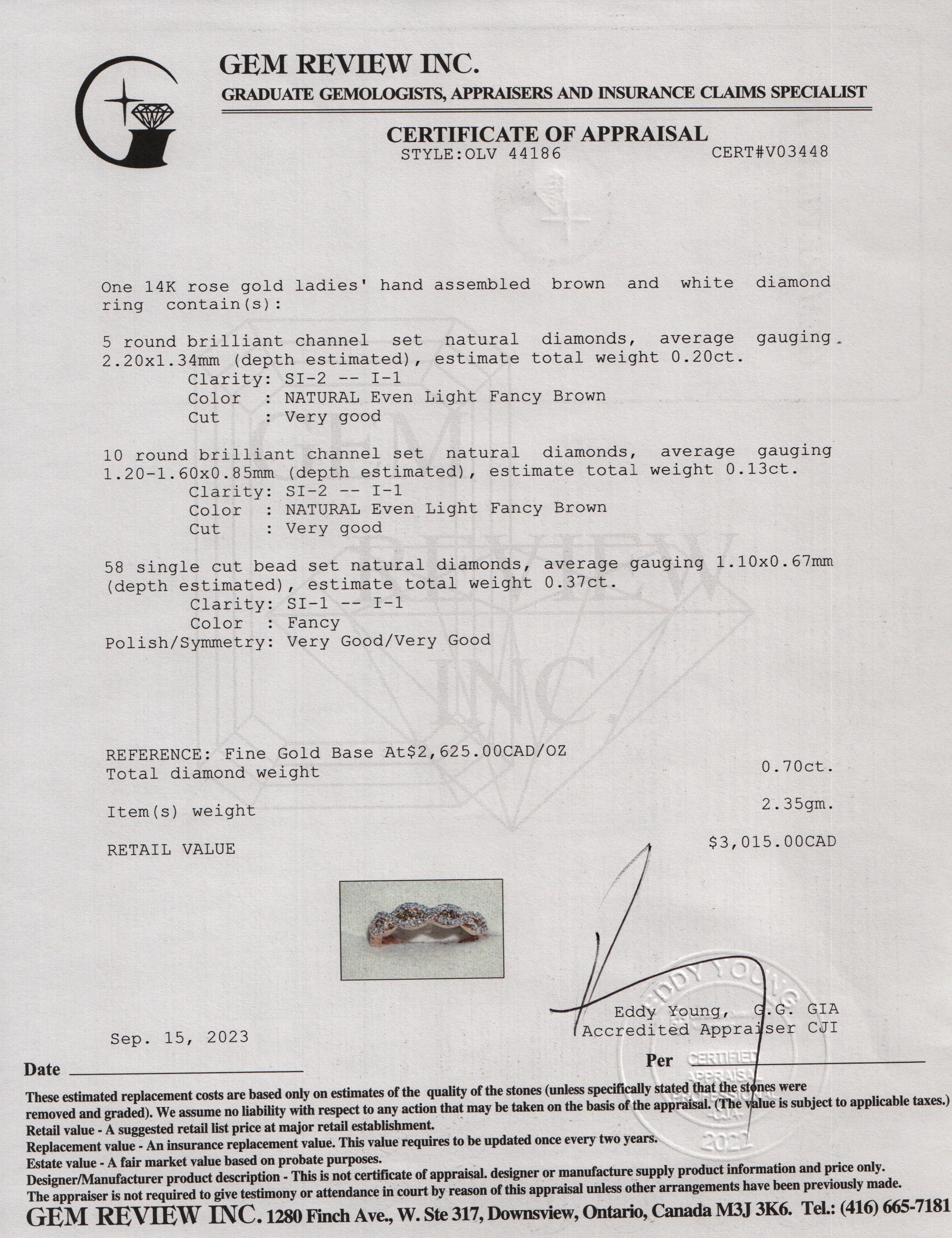 14k Rose Gold Diamond Band Ring